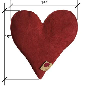 Hot Cherry Heart Shaped Heat Pillow - Red Denim - Image 5