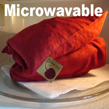 Hot Cherry Heart Shaped Heat Pillow - Red Denim - Image 6