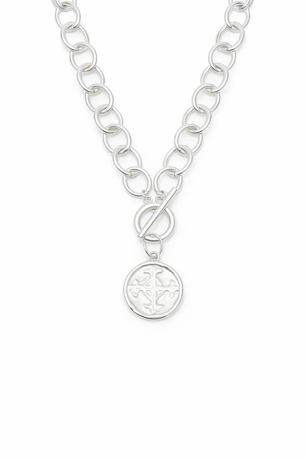Heirloom Circle Loop Necklace with Silver Serenity Prayer - Image 2