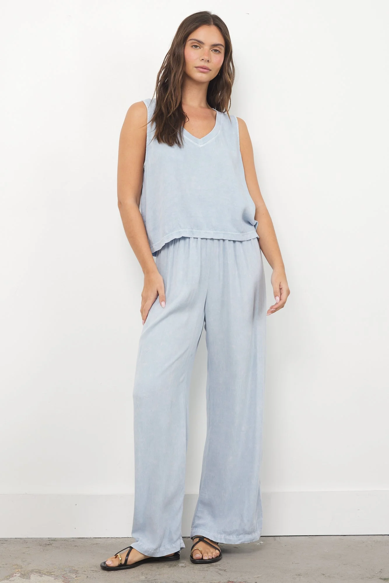 Helena Soft Washed Twill V Neck Tank - Image 10