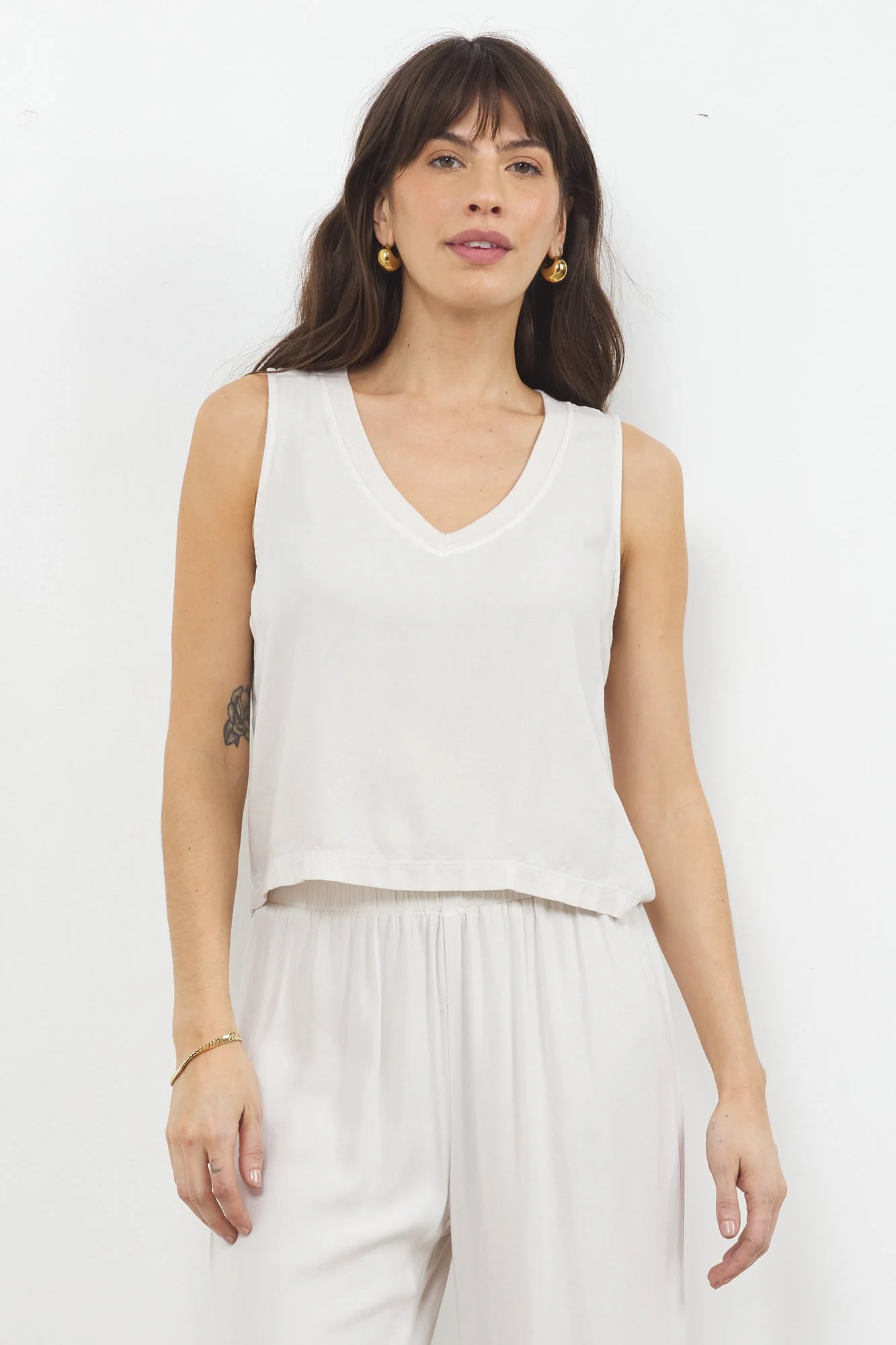 Helena Soft Washed Twill V Neck Tank - Image 4