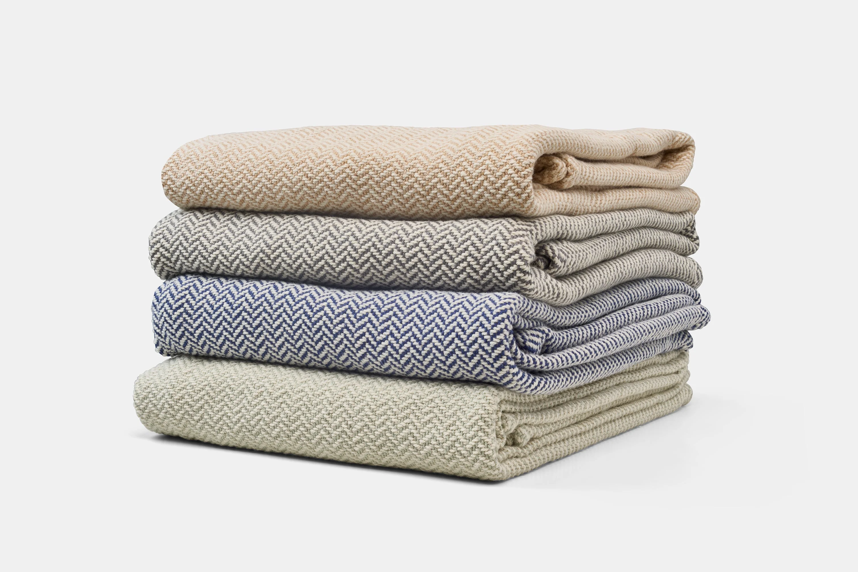 Cotton Blanket Herringbone Weave - Heirloom Quality