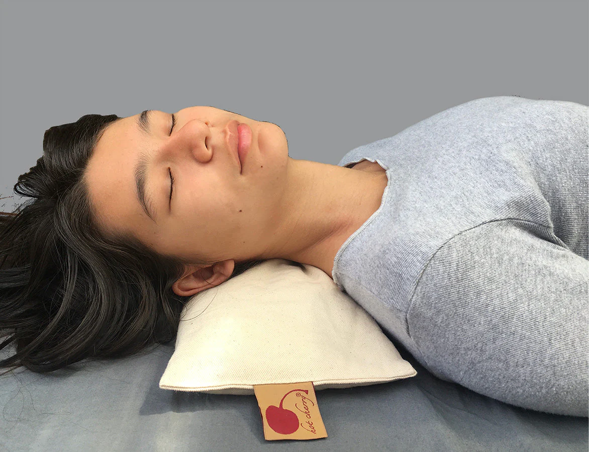 Hot Cherry Cervical Neck Pillow - Natural Denim - Image 4