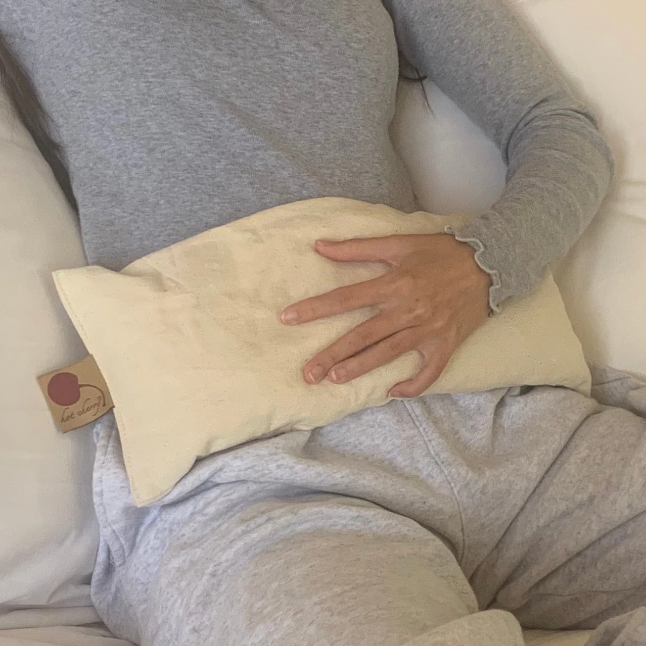 Hot Cherry Cervical Neck Pillow - Natural Denim - Image 5