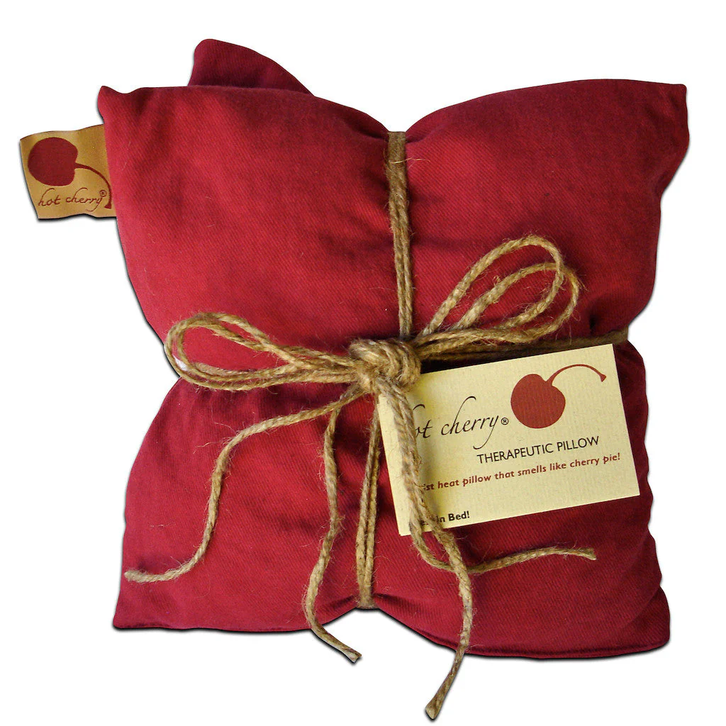 Hot Cherry Double Square Pillow - Red Denim - Image 2