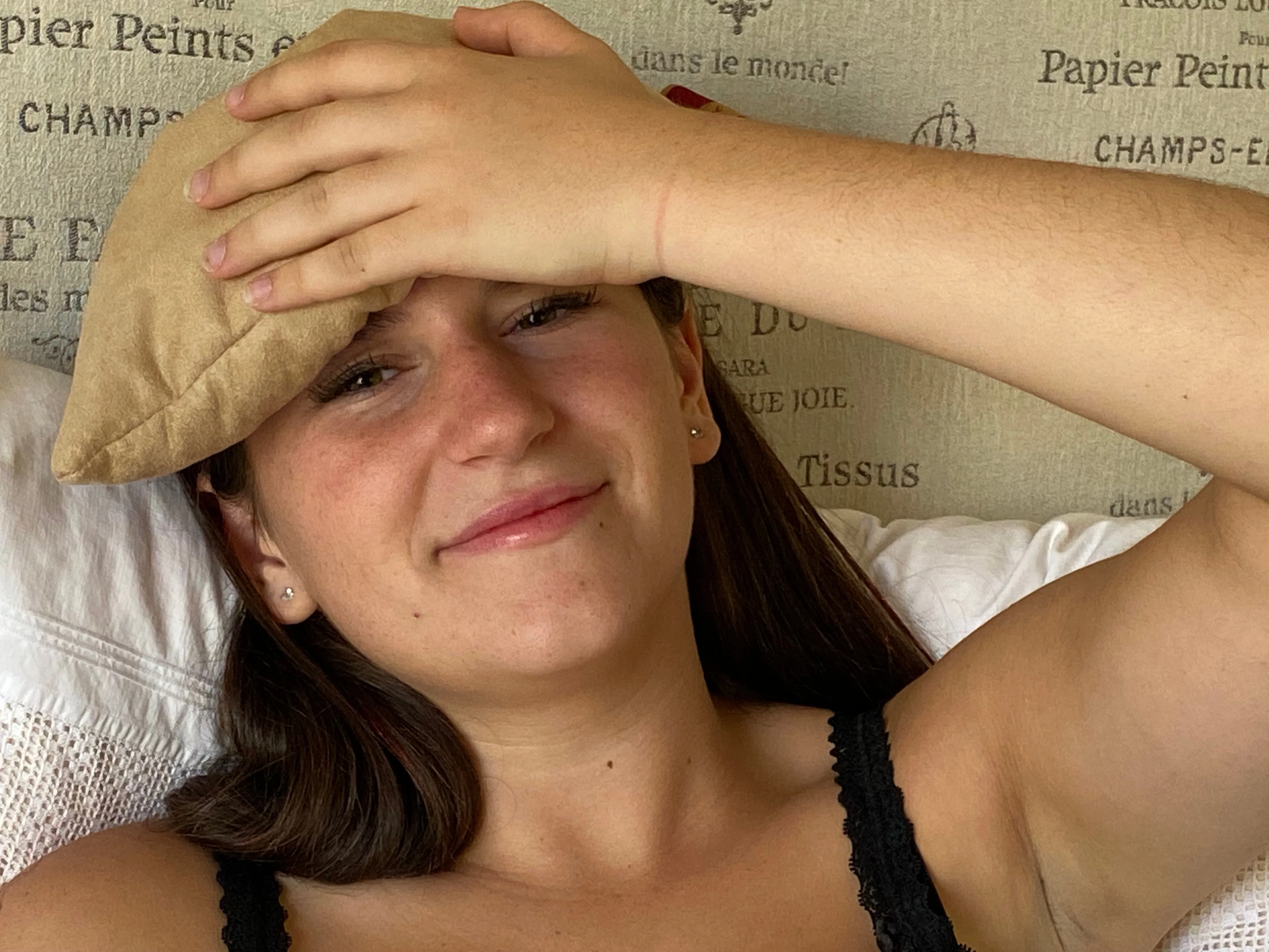 Hot Cherry Eye Pillow - Tan Ultra-Suede - Image 8
