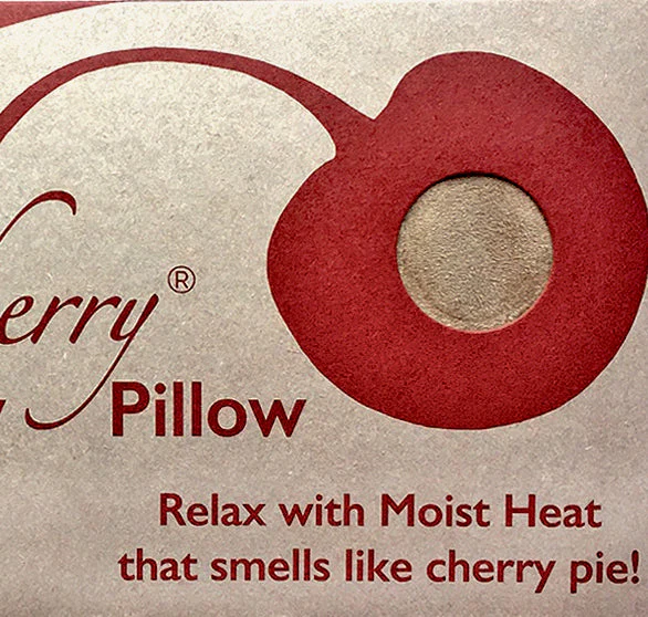 Hot Cherry Cervical Neck Pillow - Tan Ultra-Suede - Image 3