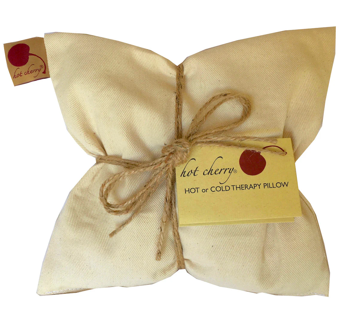 Hot Cherry Square Heat Pillow - Natural Denim