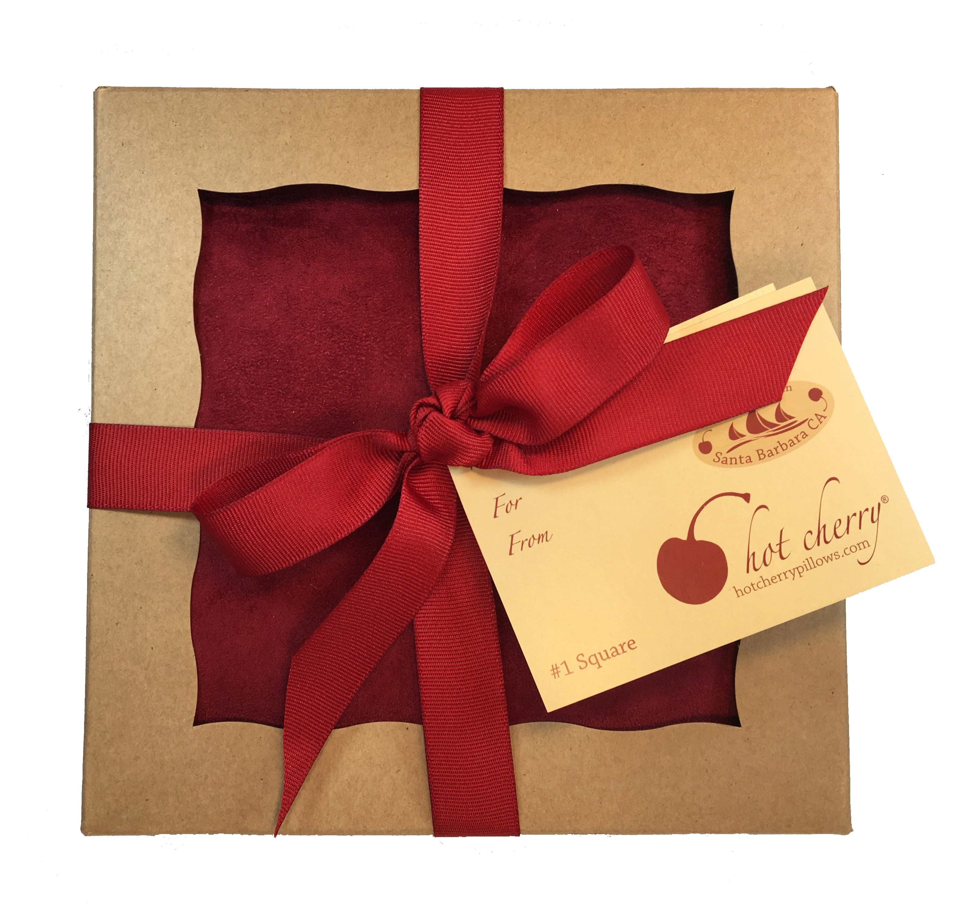 Hot Cherry Square Heat Pillow - Red Ultra-Suede
