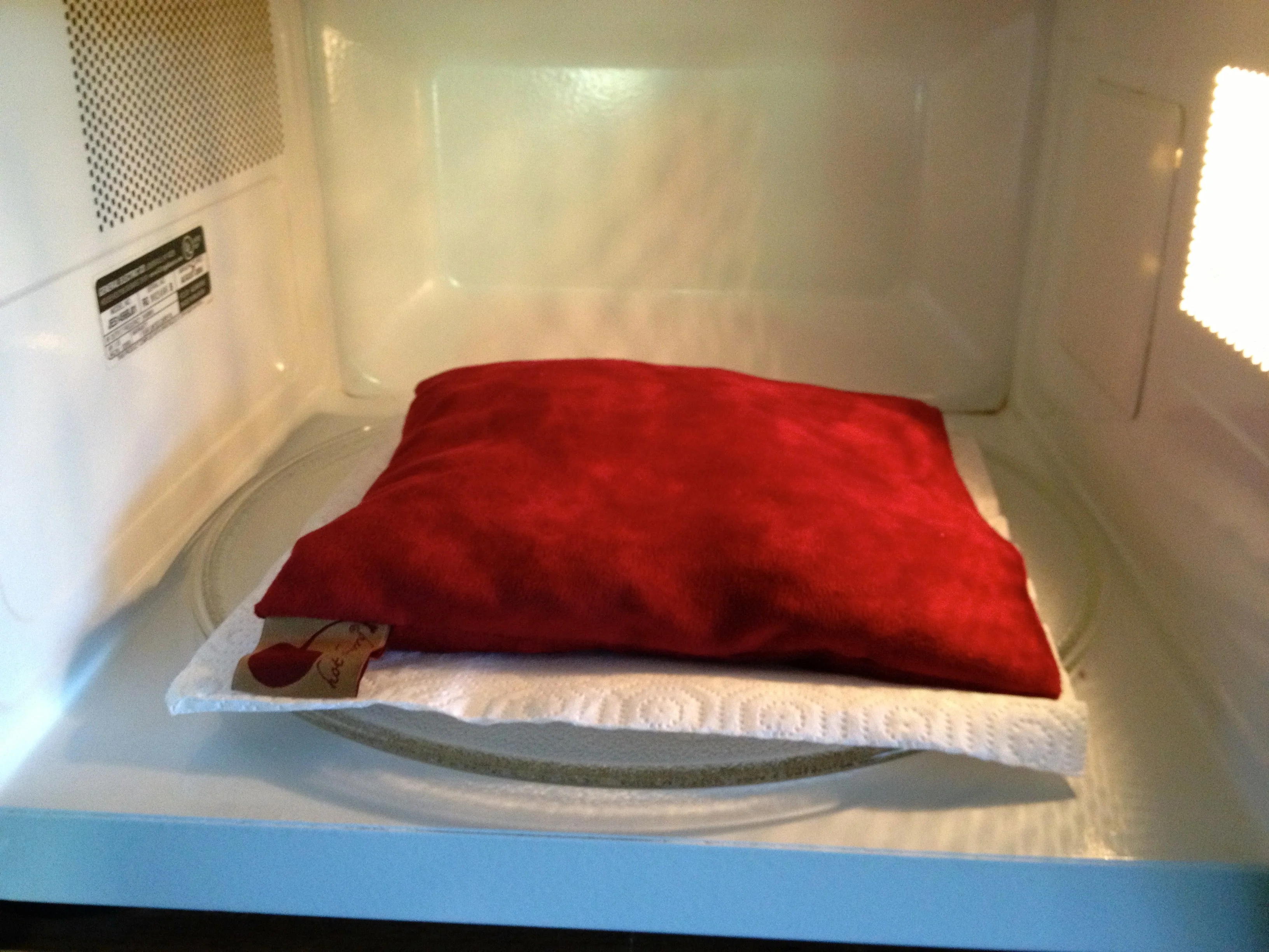 Hot Cherry Square Heat Pillow - Red Ultra-Suede - Image 3