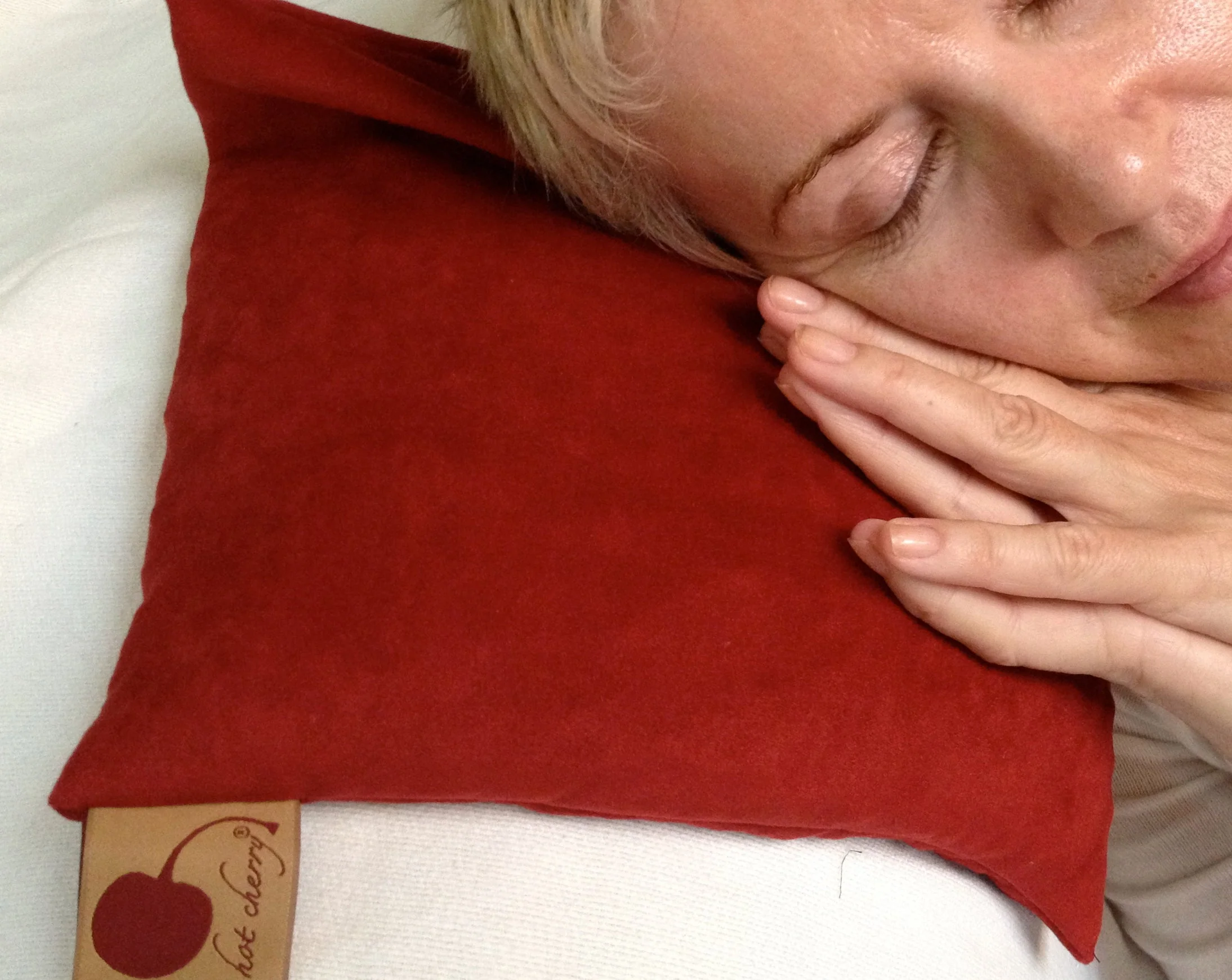 Hot Cherry Square Heat Pillow - Red Ultra-Suede - Image 6