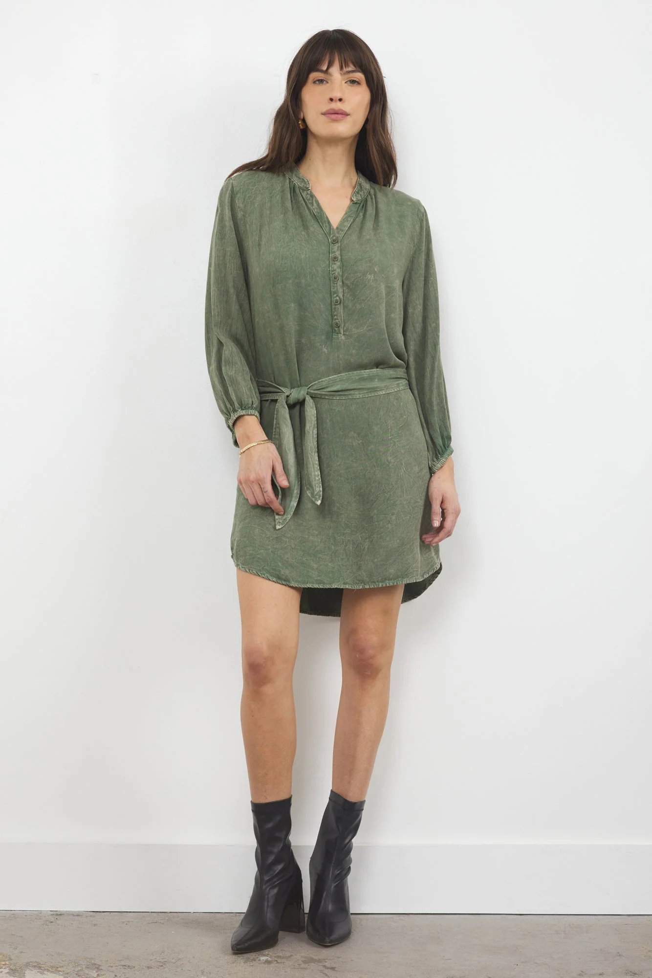 Twill Shirtdress Button Down - Lightweight Rayon - Image 4