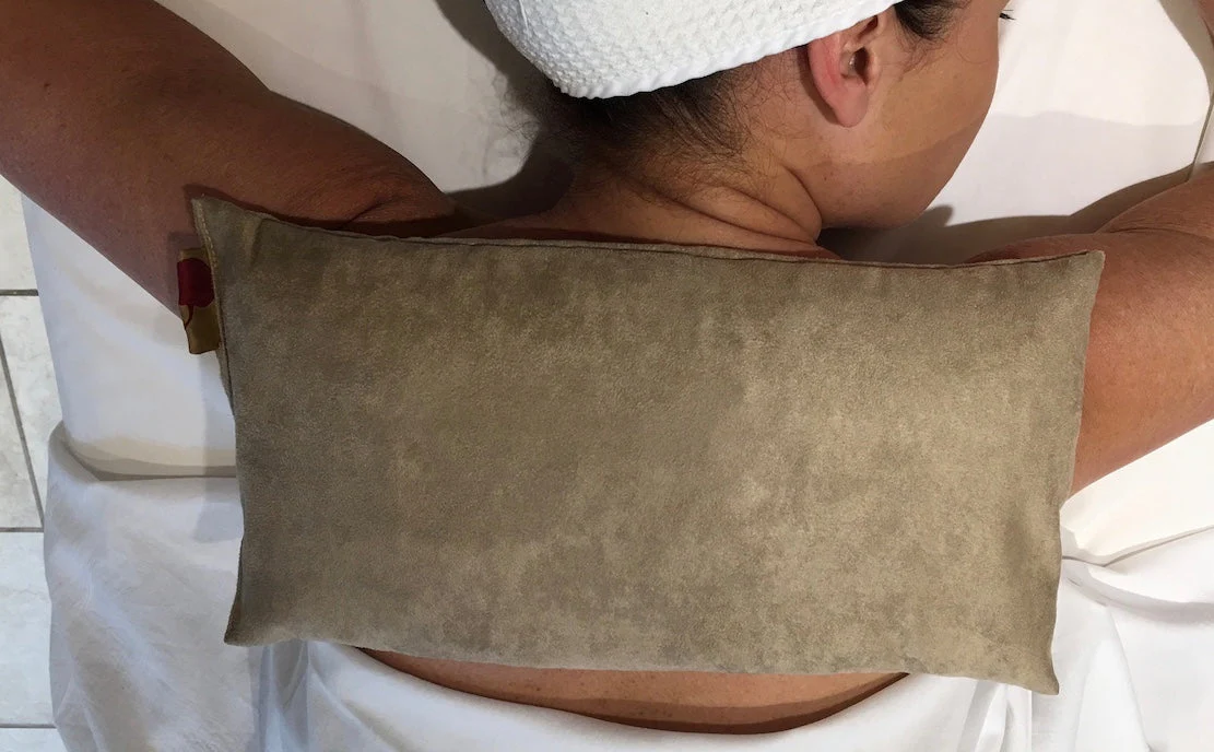 Hot Cherry Stone Large Rectangle Pillow - Tan Ultra-Suede - Image 5