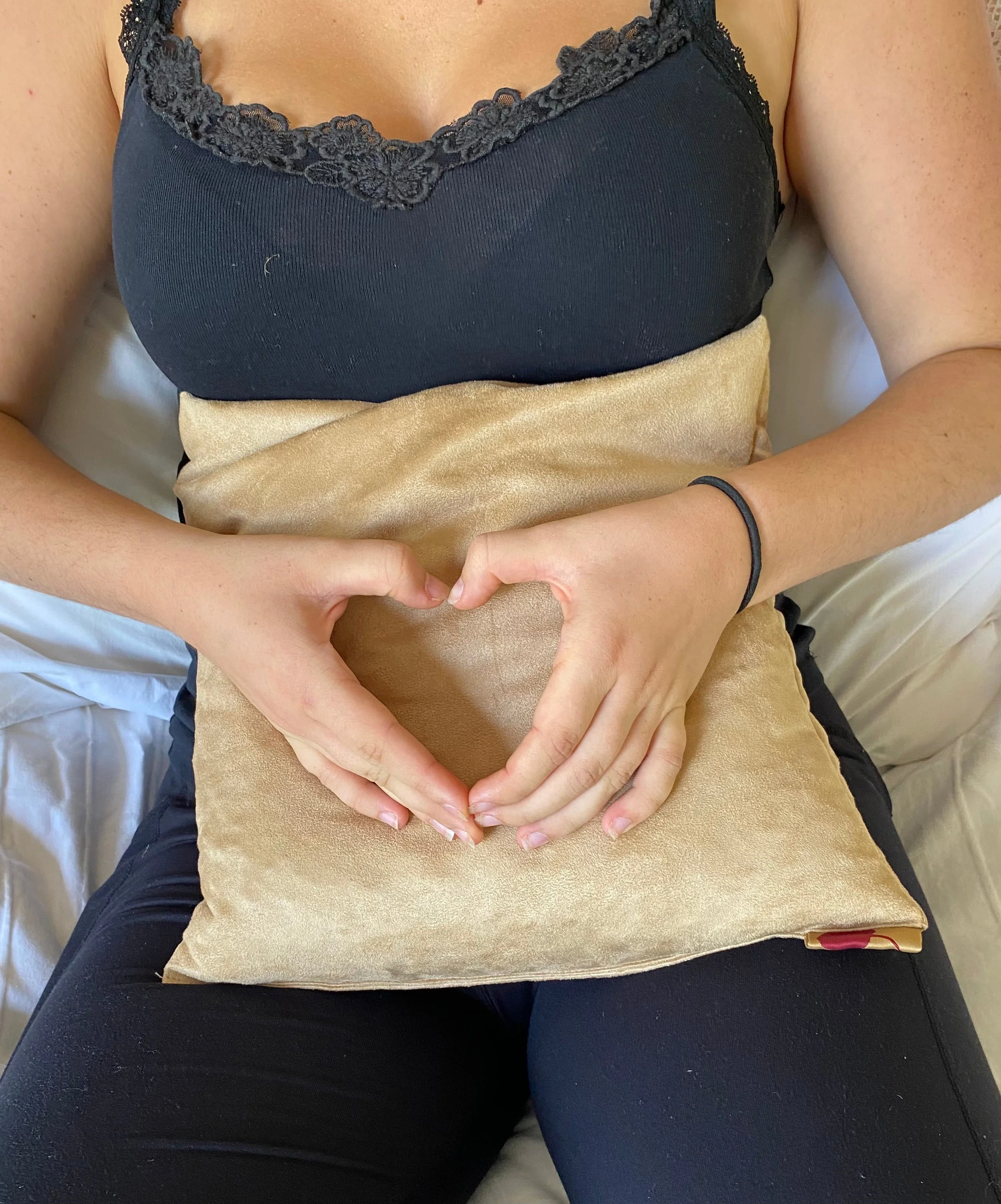 Hot Cherry Large Square Pillow - Tan Ultra-Suede - Image 6