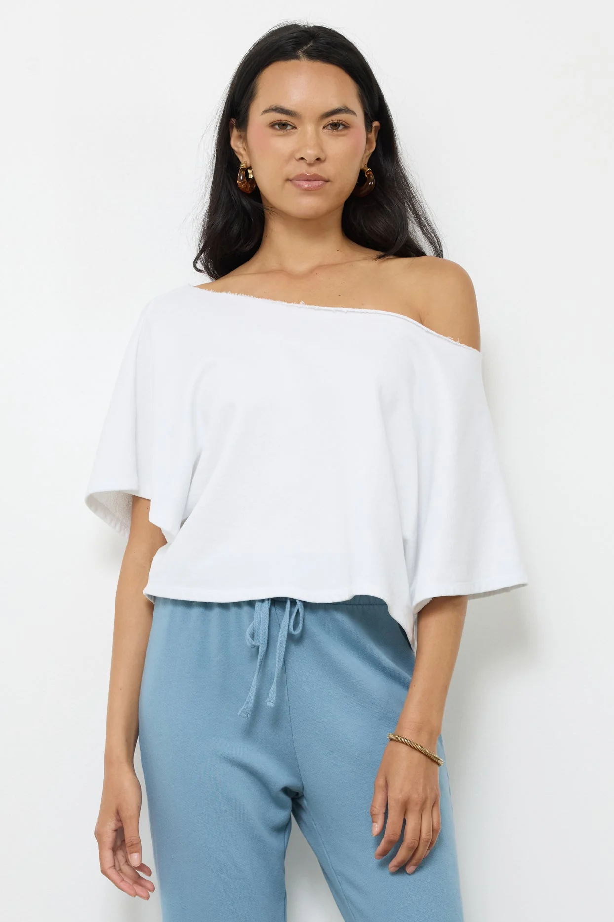 French Terry Off the Shoulder Cotton Top - Image 2