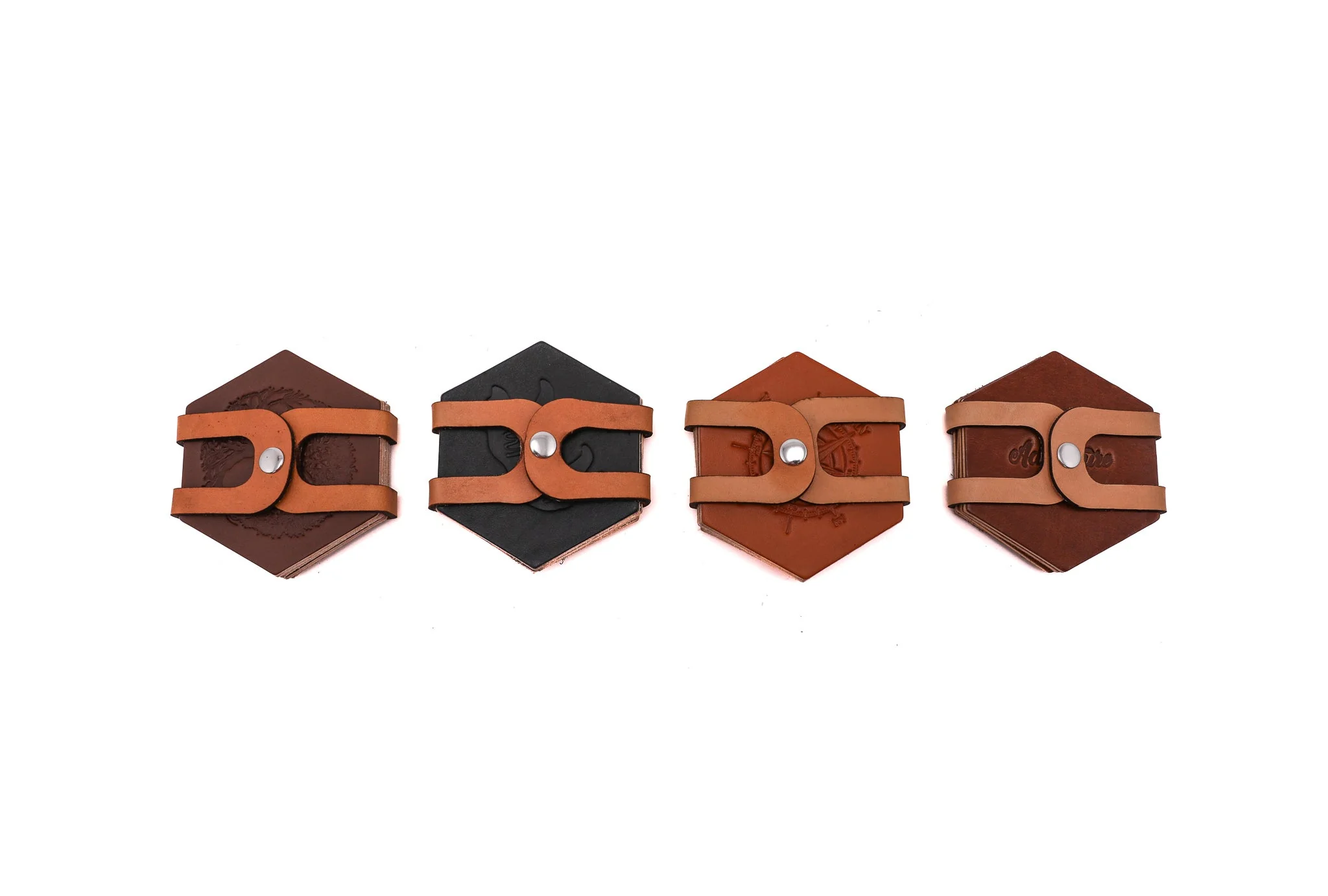 Leather Coaster Set with Holder - 4 Pack - Image 18