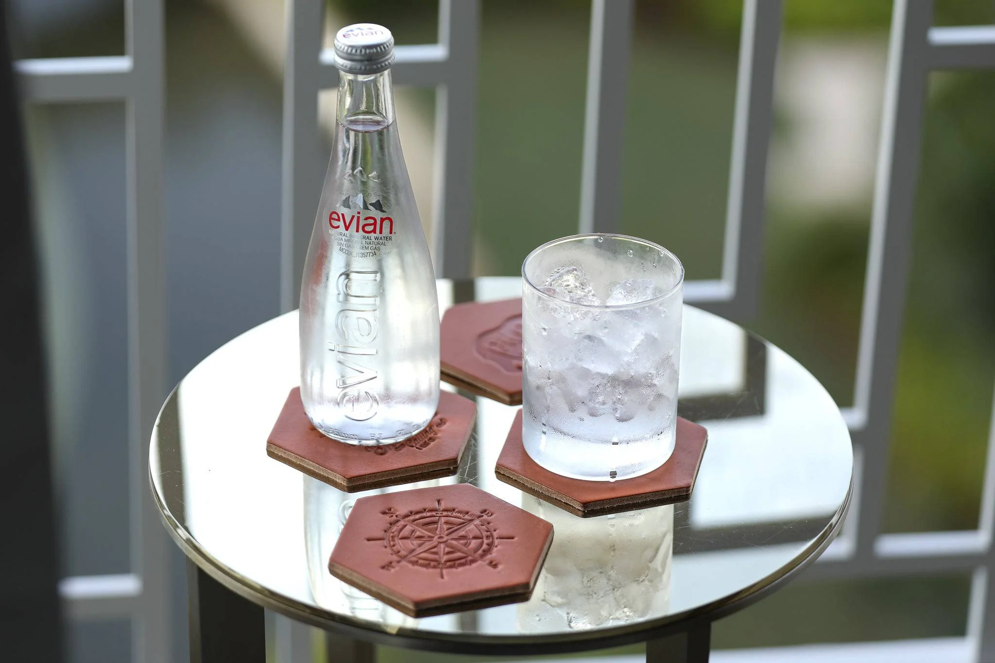 Leather Coaster Set with Holder - 4 Pack - Image 6
