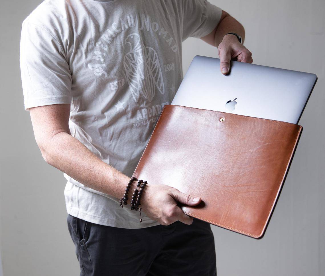 Premium Leather Laptop Sleeve - 13"-15" Cover - Image 2