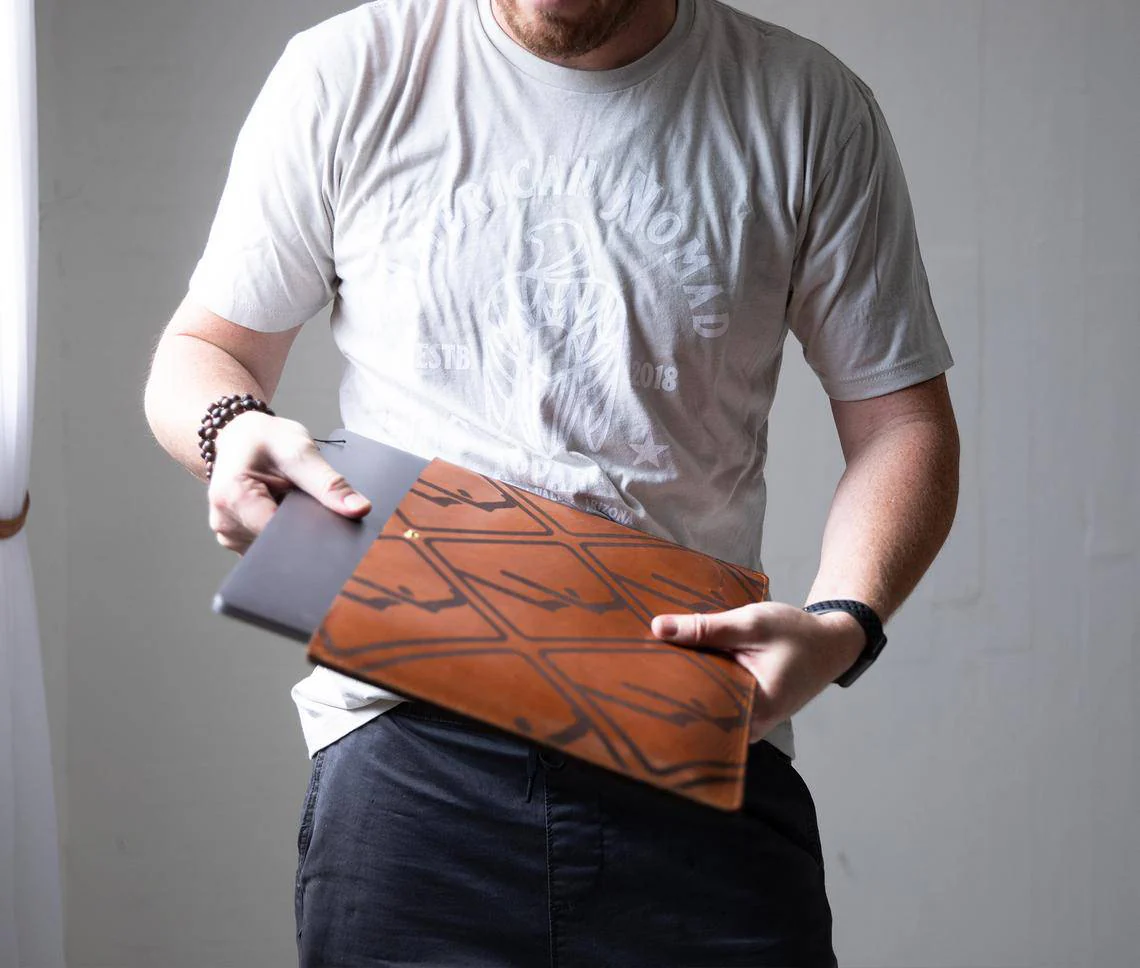 Premium Leather Laptop Sleeve - 13"-15" Cover - Image 5