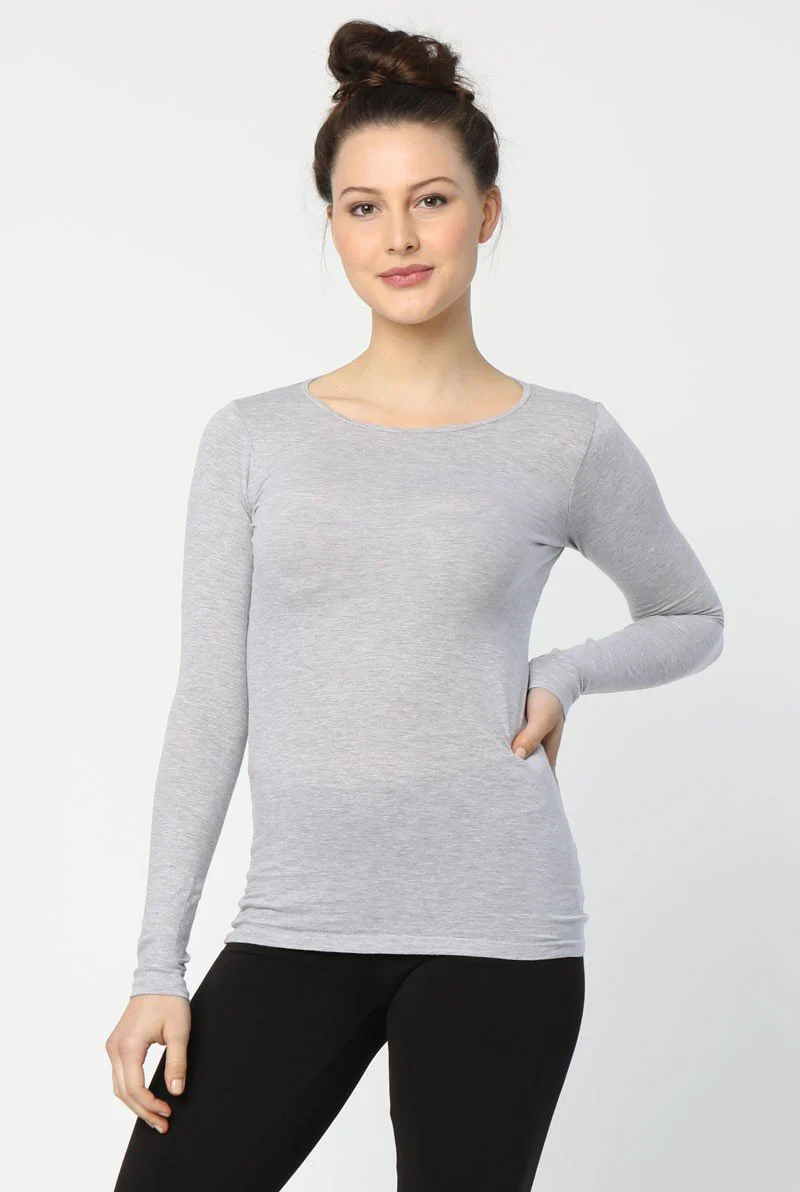 Long Sleeve Crew Neck Cotton T-Shirt - Image 9