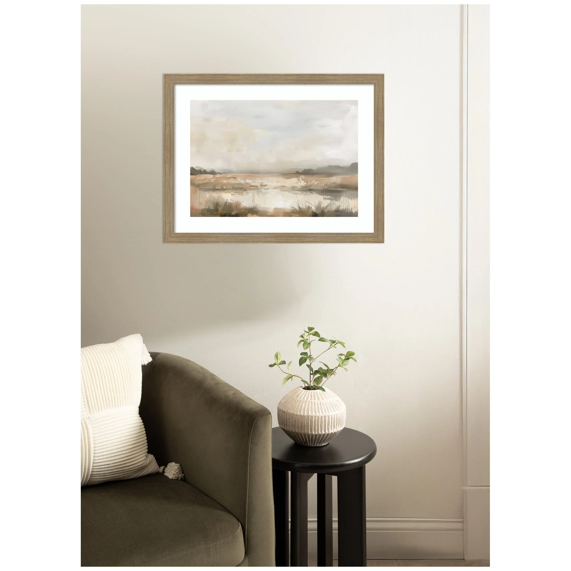 Neutral Abstract Landscape by The Creative Bunch Studio Framed Wall Art Print - Image 10