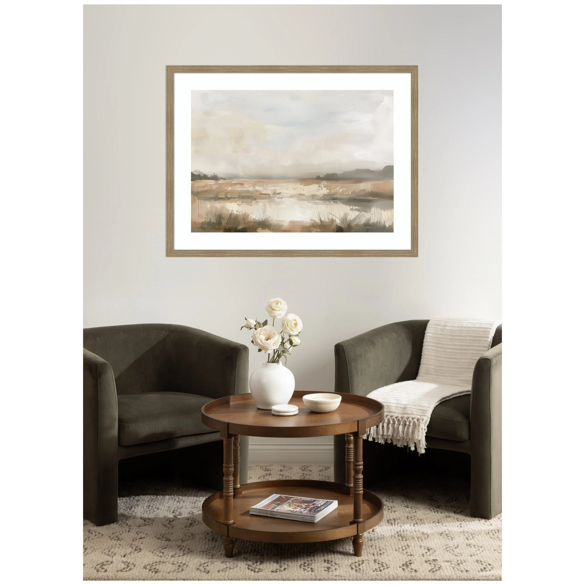 Neutral Abstract Landscape by The Creative Bunch Studio Framed Wall Art Print - Image 11