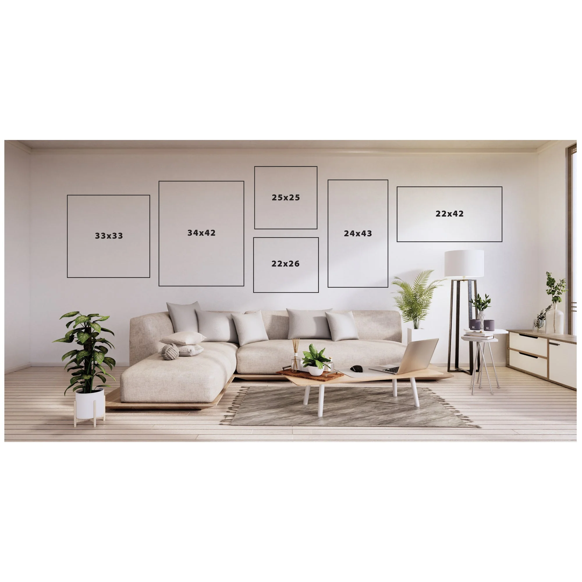 Neutral Abstract Landscape by The Creative Bunch Studio Framed Wall Art Print - Image 12