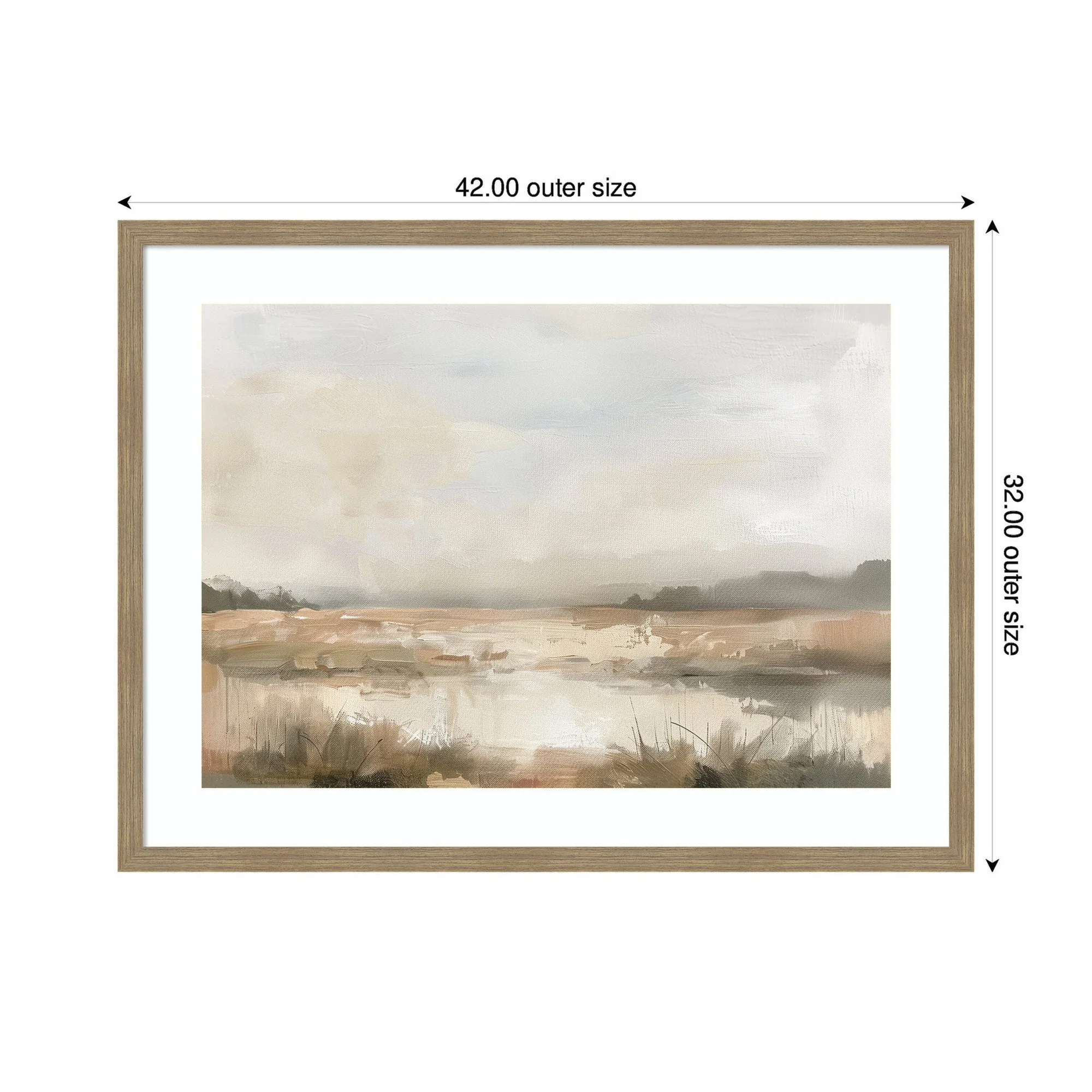 Neutral Abstract Landscape by The Creative Bunch Studio Framed Wall Art Print - Image 5