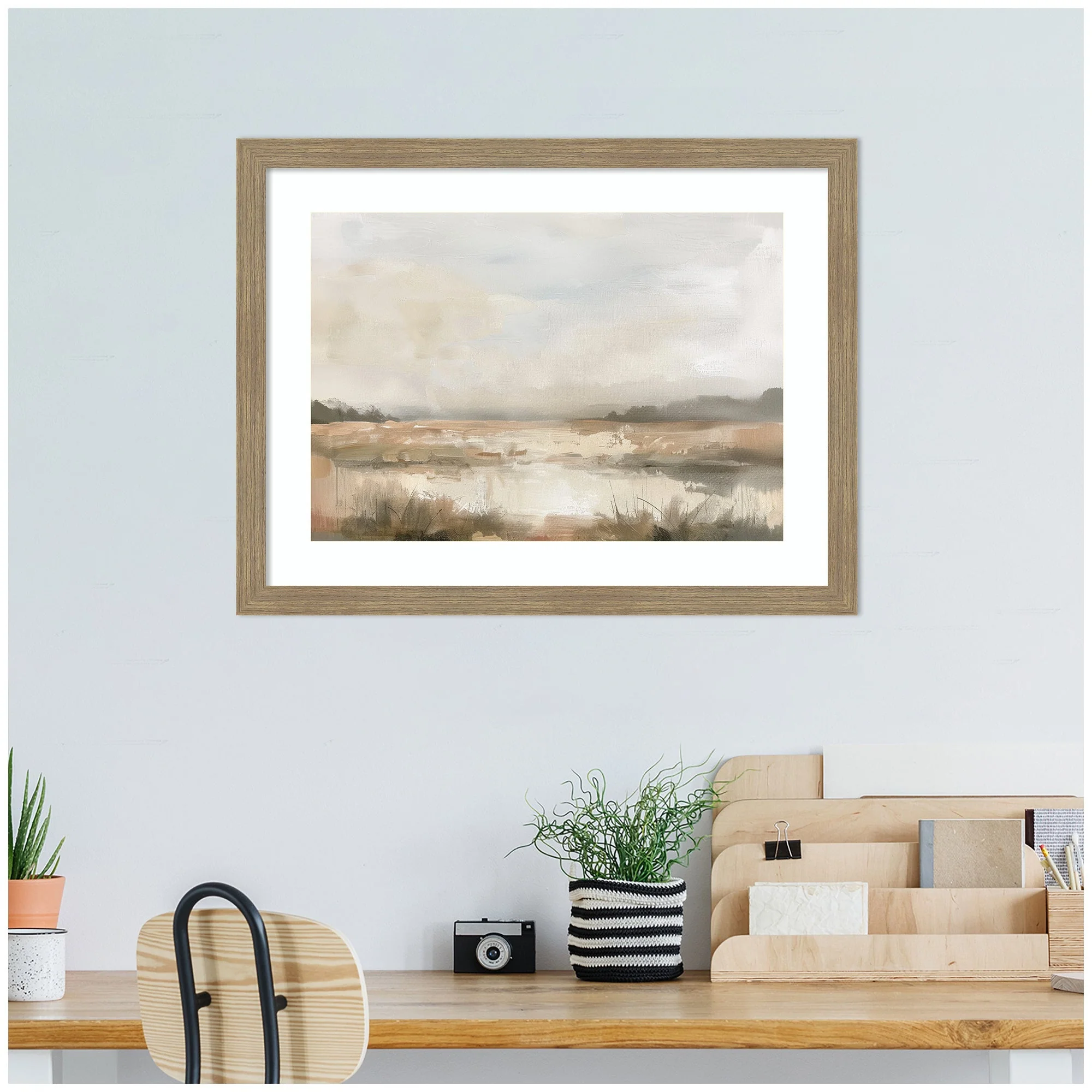 Neutral Abstract Landscape by The Creative Bunch Studio Framed Wall Art Print - Image 6