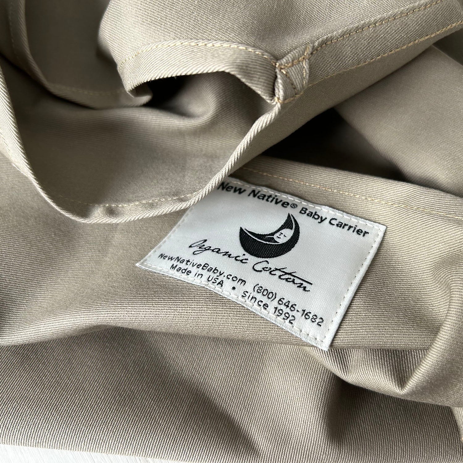 Organic Cotton Baby Carrier Sling - Khaki - Image 8