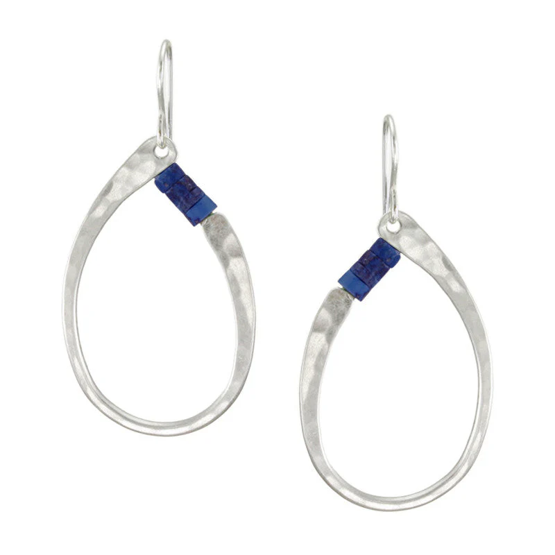 Oval Ring Earring with Gemstone Beads - Image 2