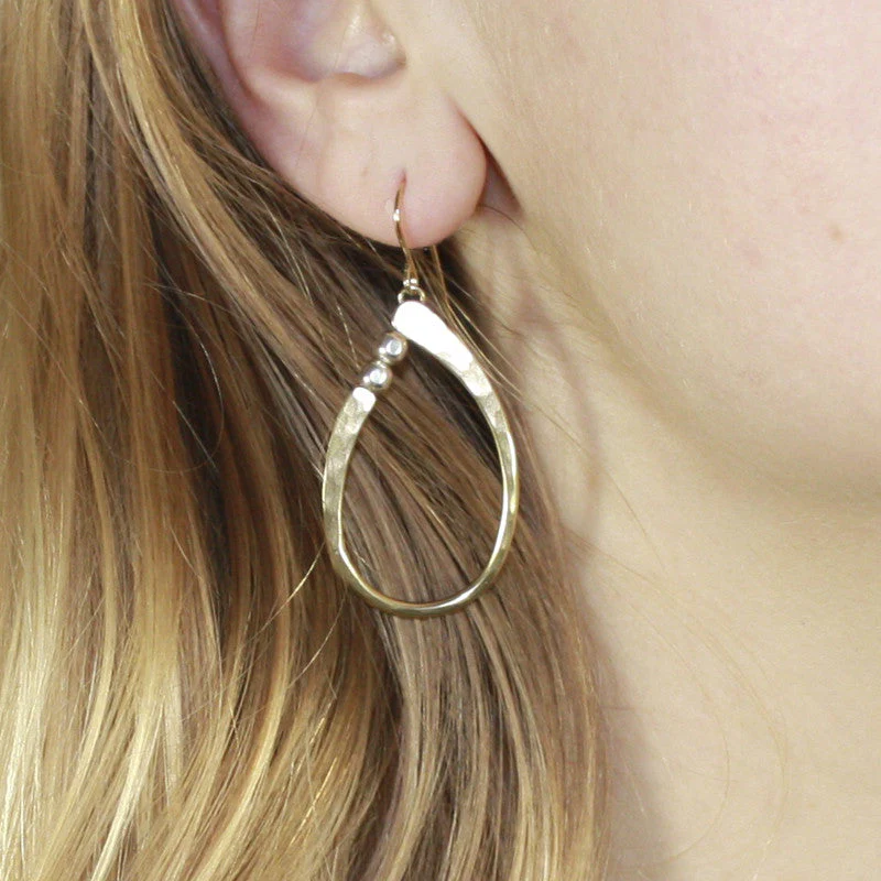 Oval Ring Earring with Gemstone Beads - Image 5