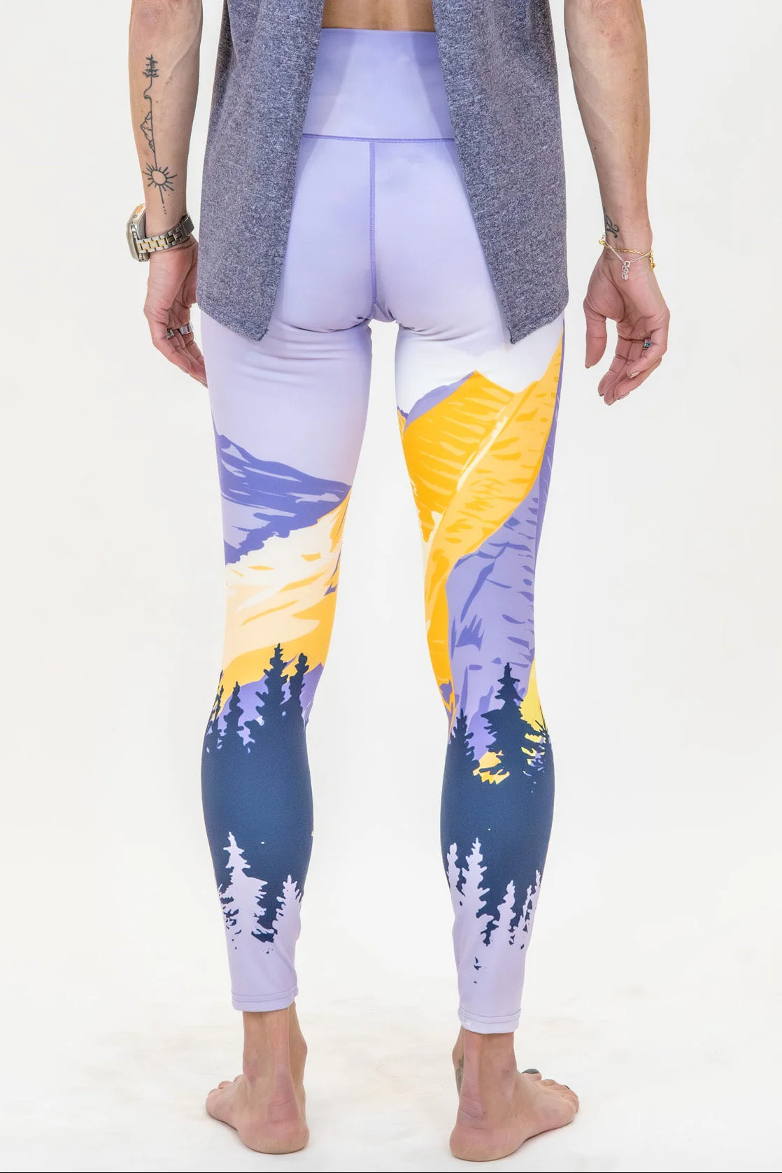 Eco-Friendly Painted Peaks Yoga Pants - Image 3