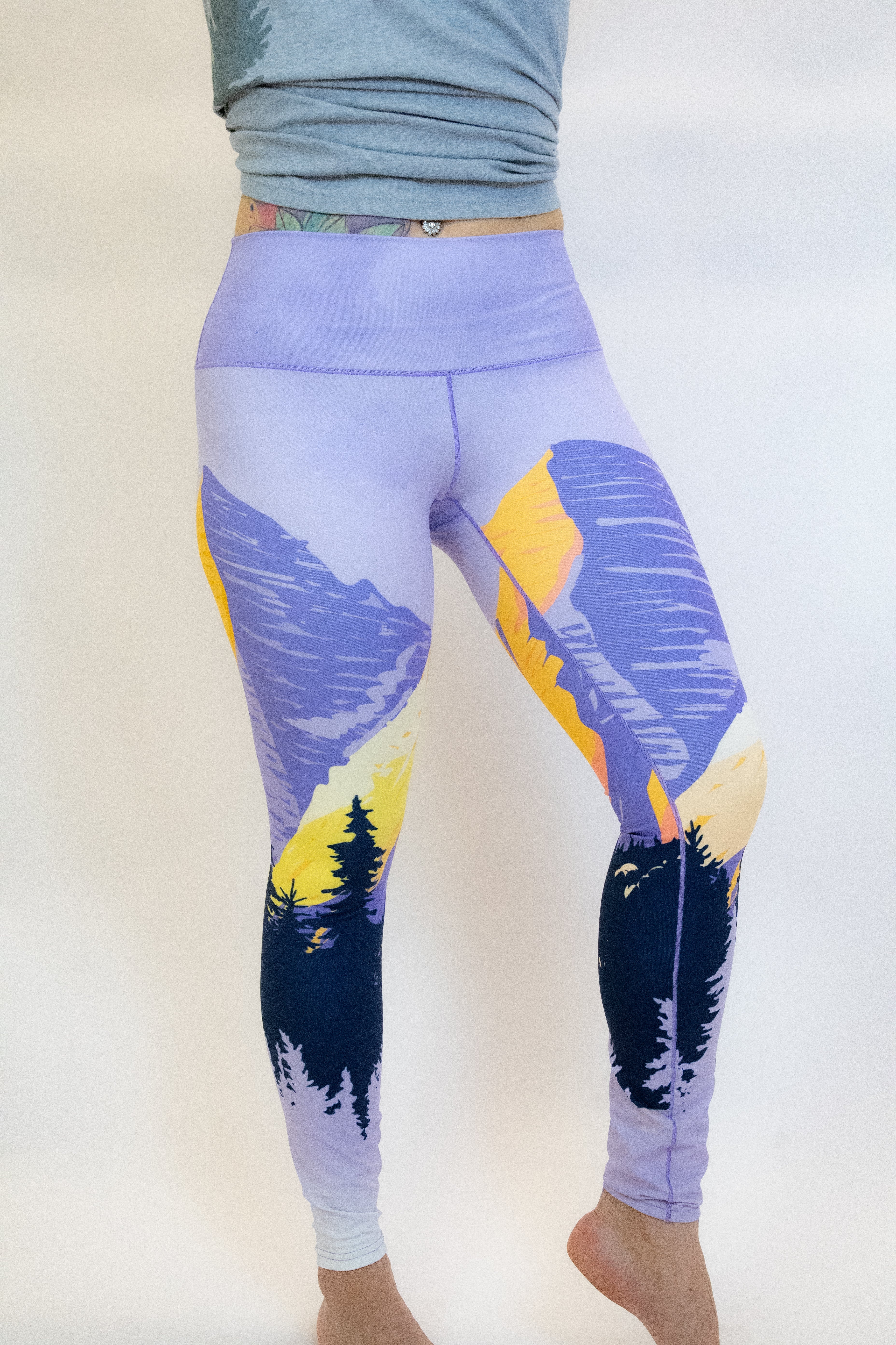 Eco-Friendly Painted Peaks Yoga Pants - Image 4