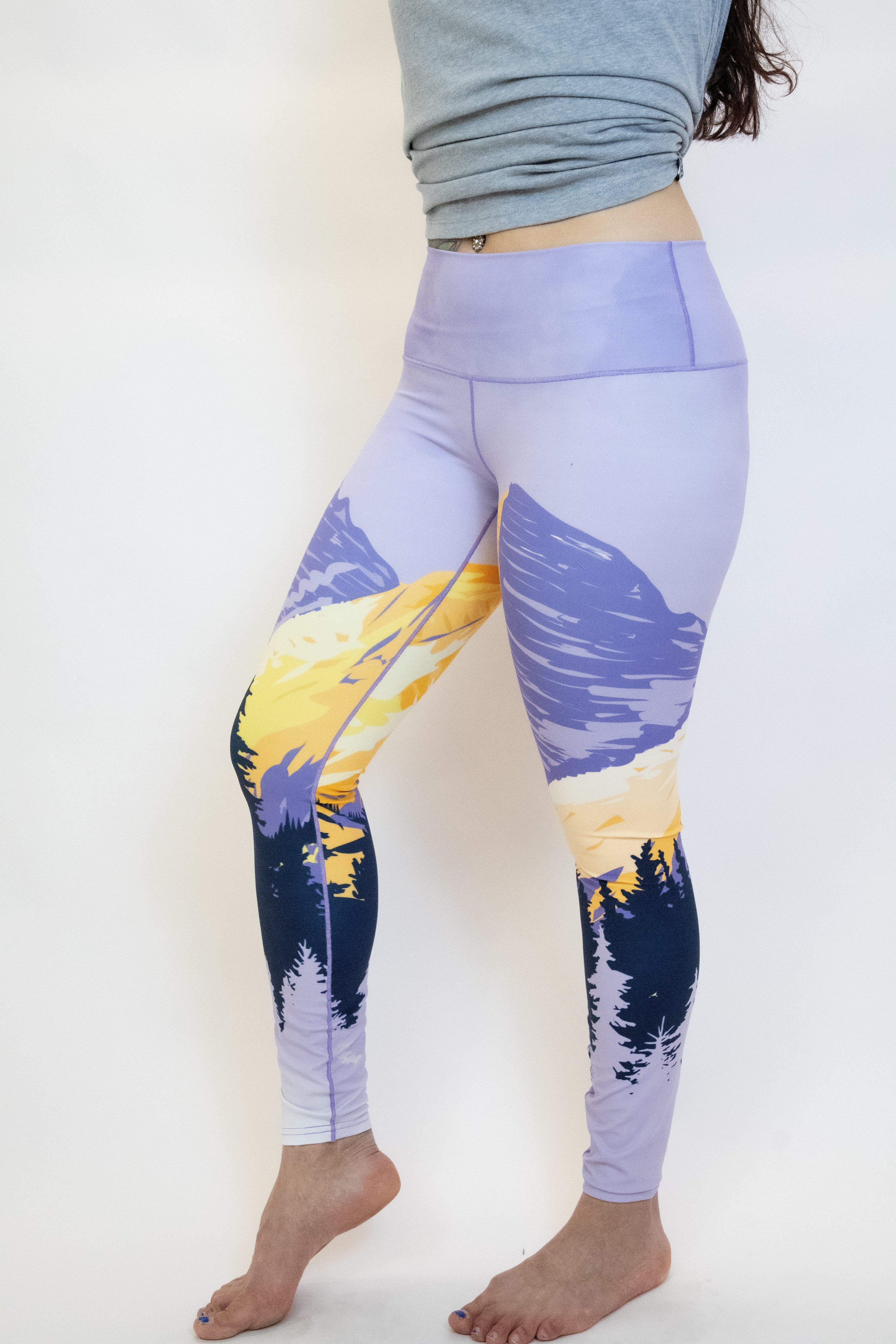Eco-Friendly Painted Peaks Yoga Pants - Image 5