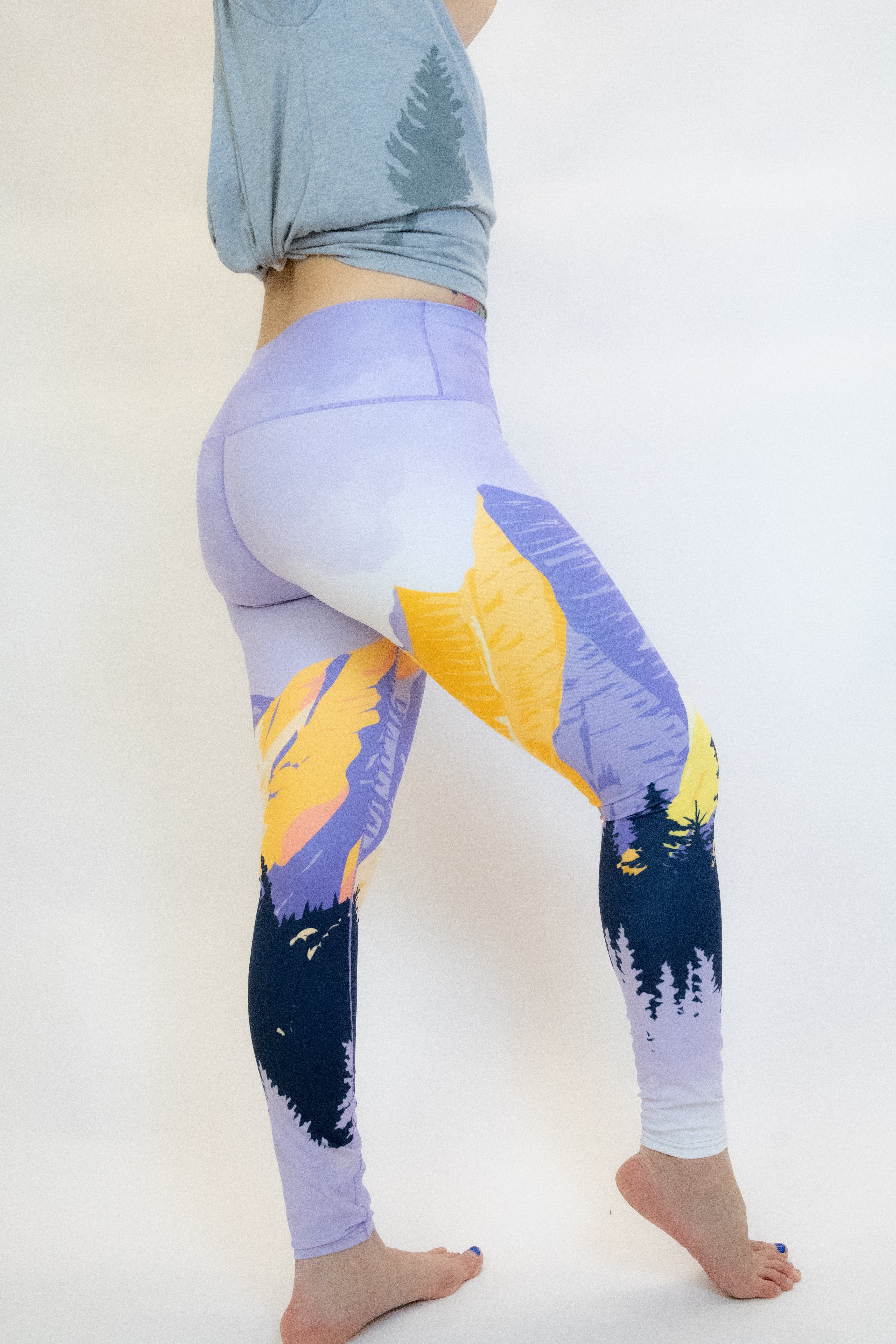 Eco-Friendly Painted Peaks Yoga Pants - Image 6