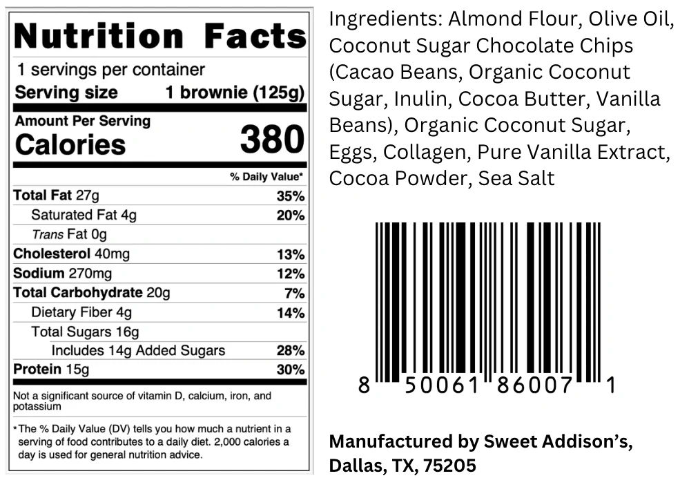 Gluten-Free Collagen Protein Fudge Brownies - 4 Oz - Image 4