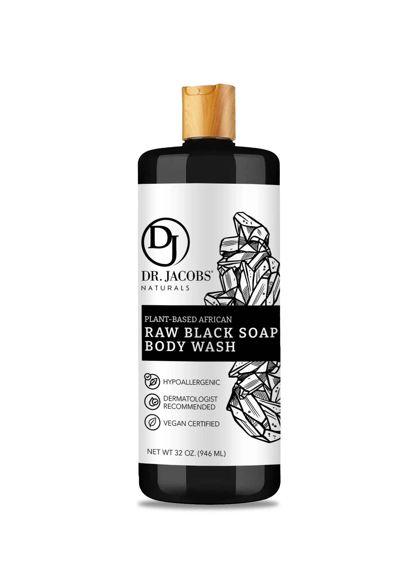 Detoxifying Raw Black Soap Body Wash - 32 oz. - Image 3