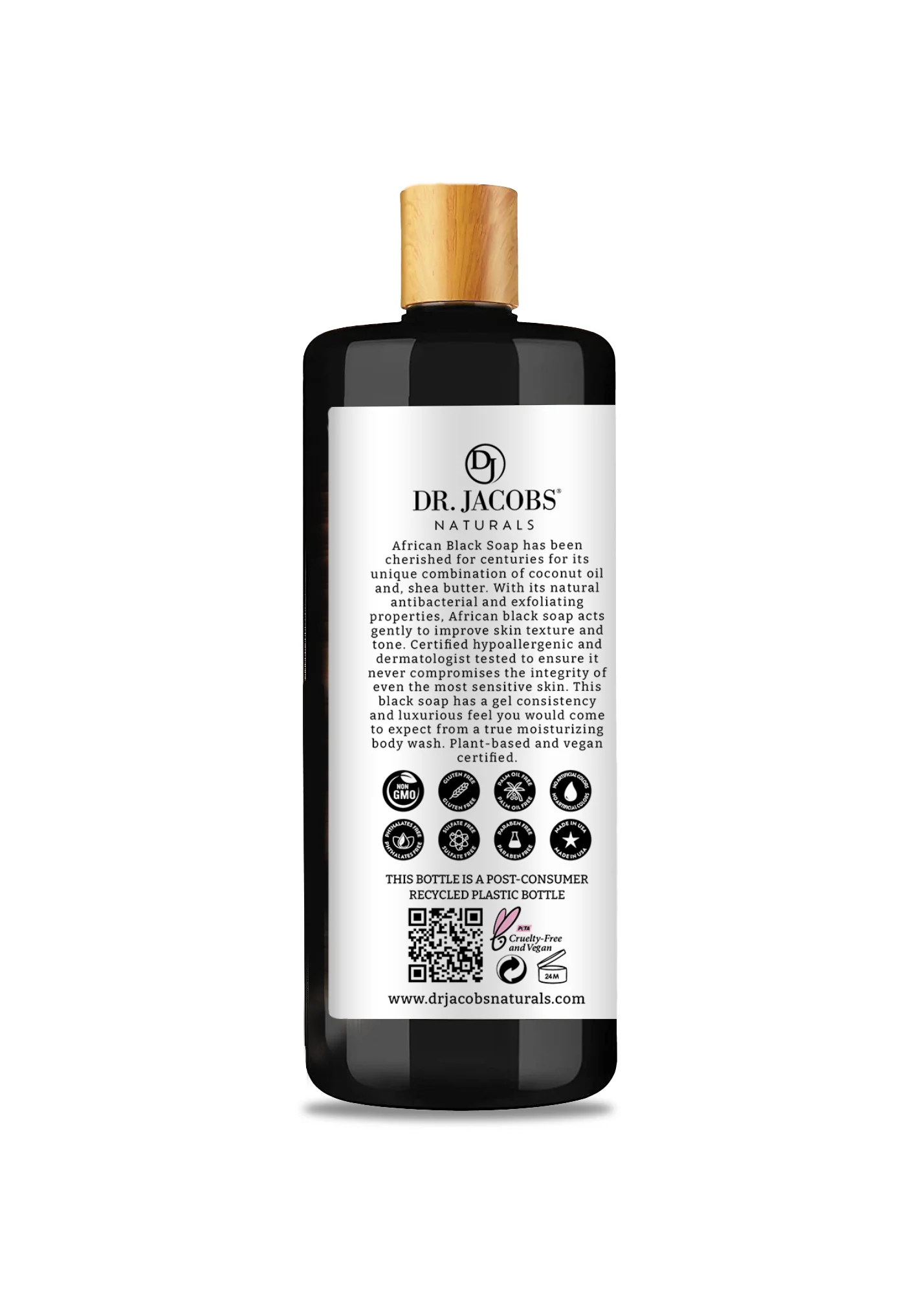 Detoxifying Raw Black Soap Body Wash - 32 oz. - Image 4