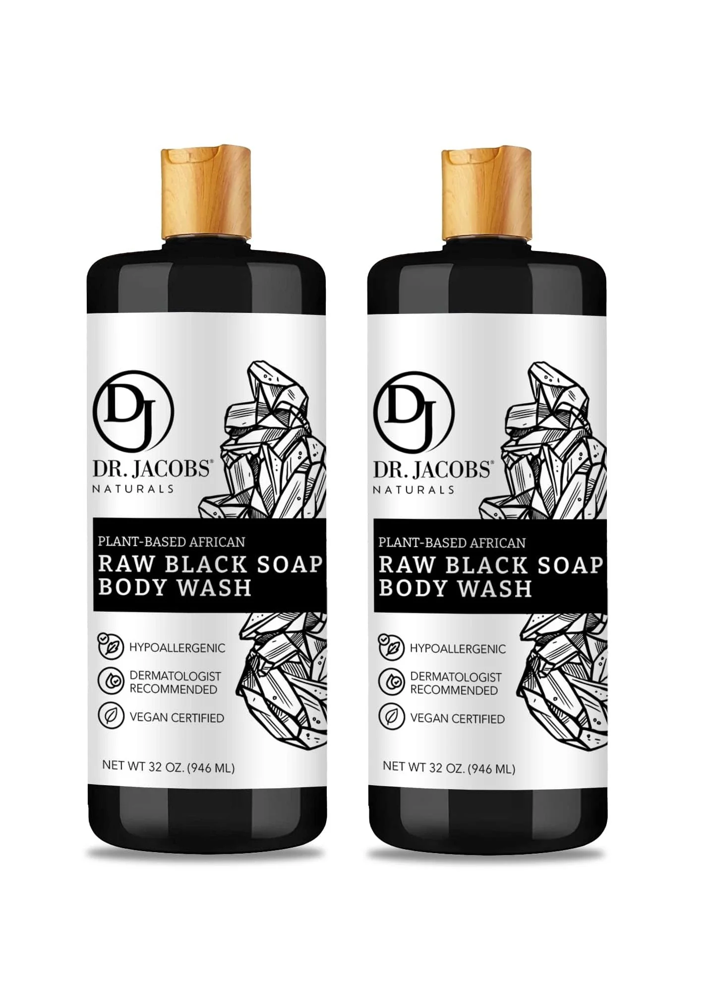 Detoxifying Raw Black Soap Body Wash - 32 oz. - Image 9