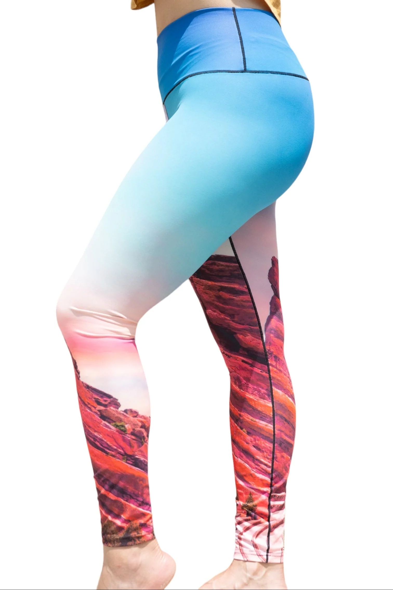 Eco-Friendly Red Rocks Sunrise Yoga Pants - Image 6