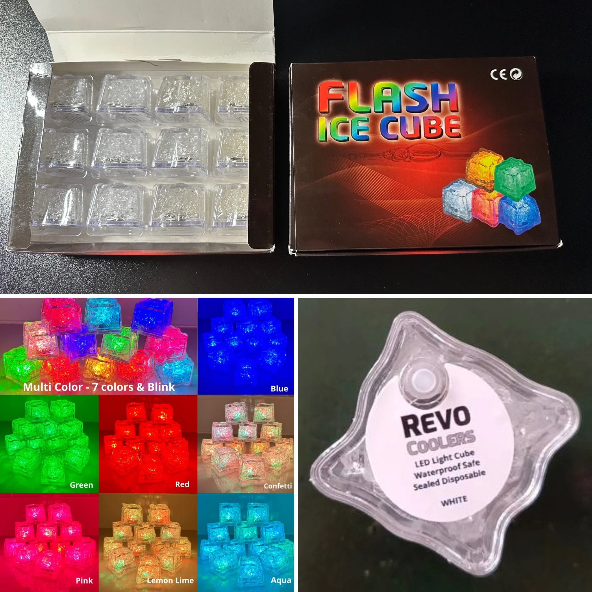 LED Light Up Ice Cubes - Multi Color - 12 Pack - Image 6