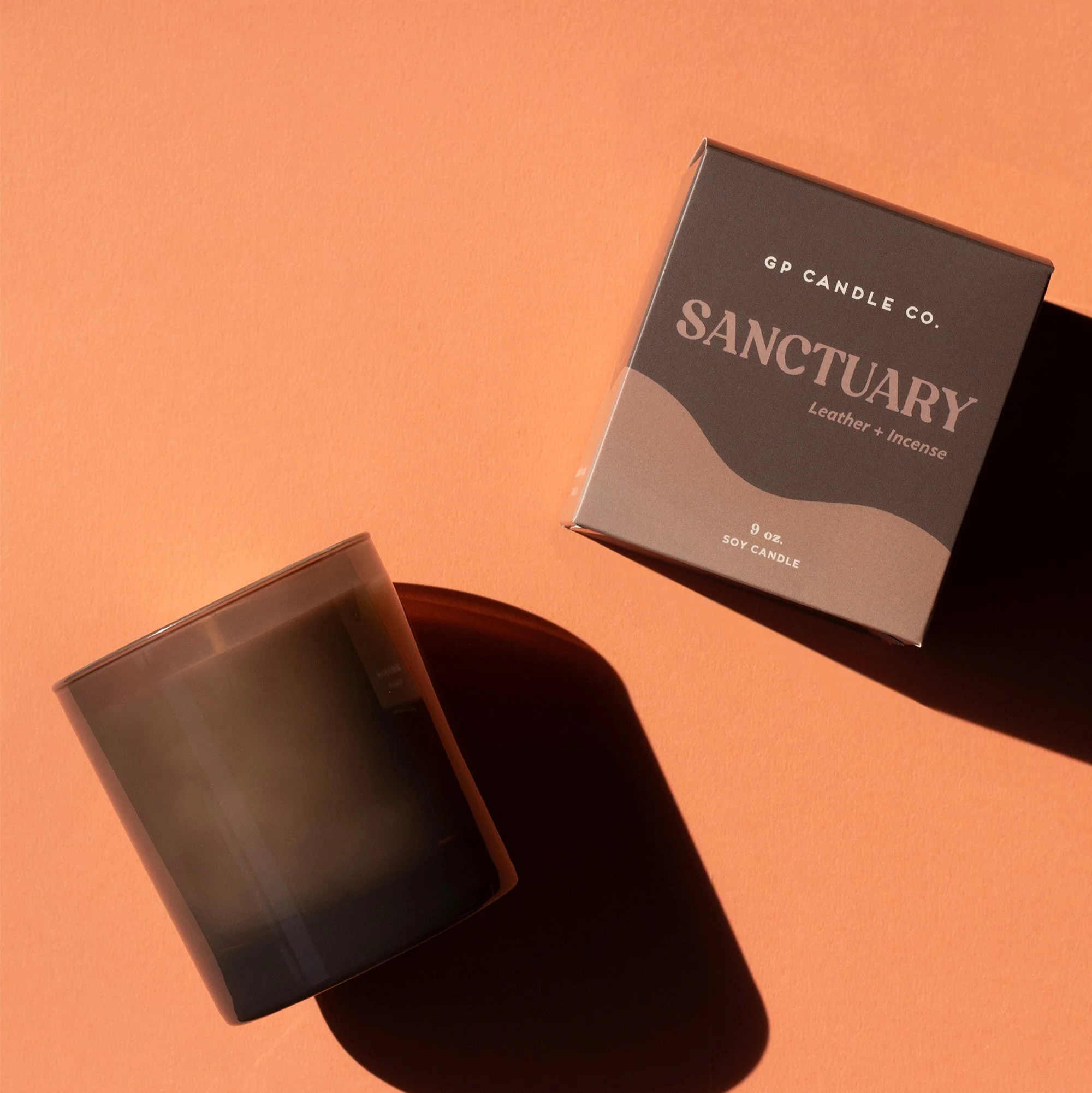 Soy Wax Sanctuary Candle - Leather + Incense 9 oz.