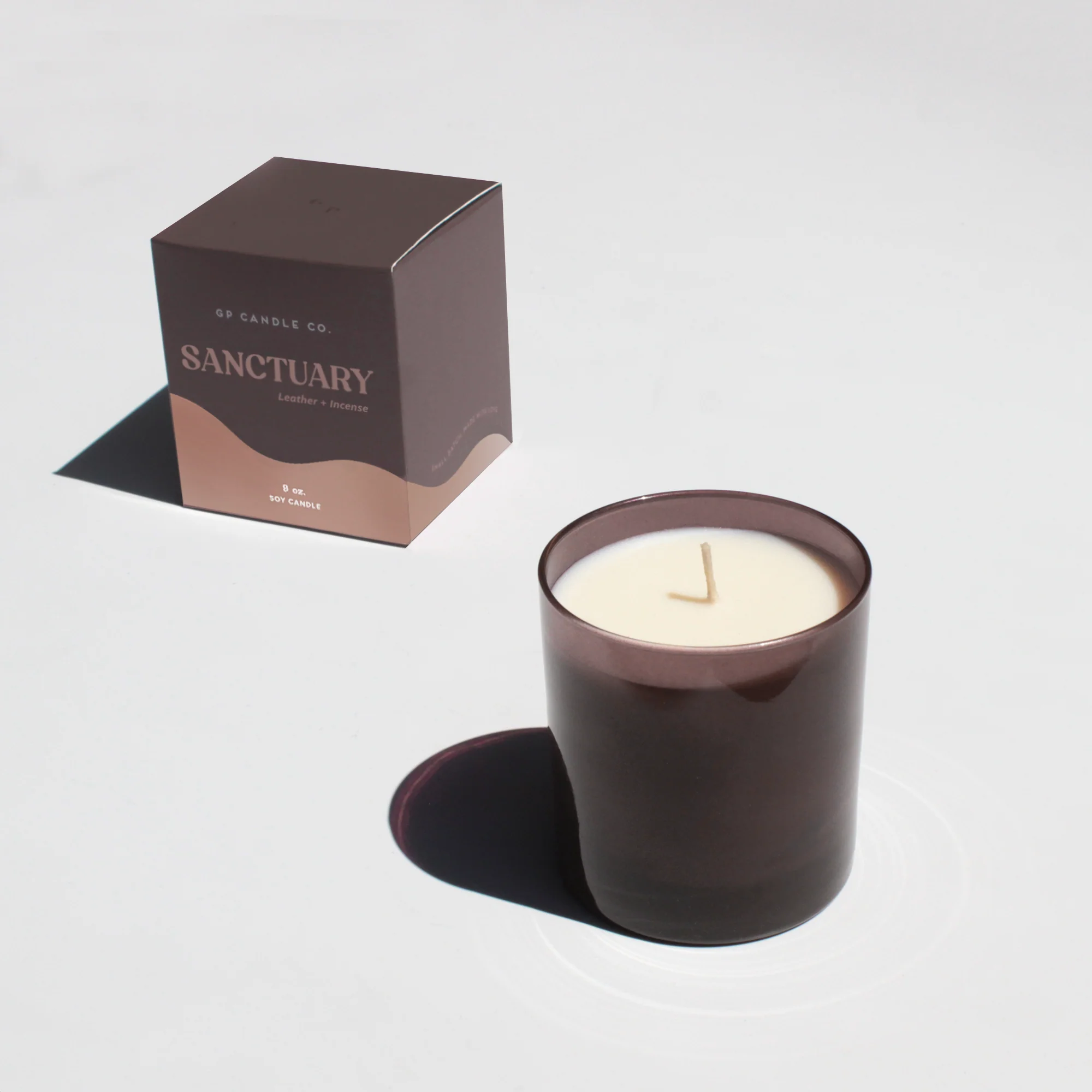 Soy Wax Sanctuary Candle - Leather + Incense 9 oz. - Image 2