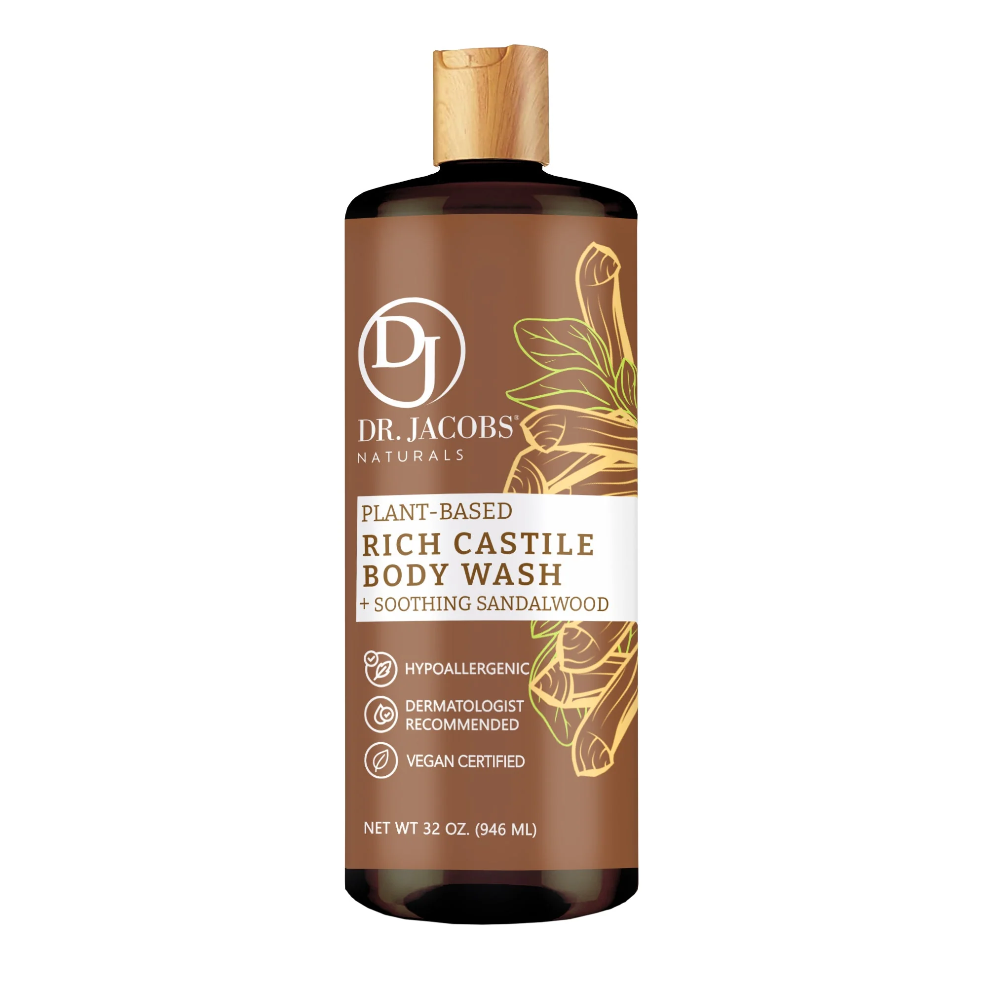 Sandalwood Castile Body Wash - 32 oz