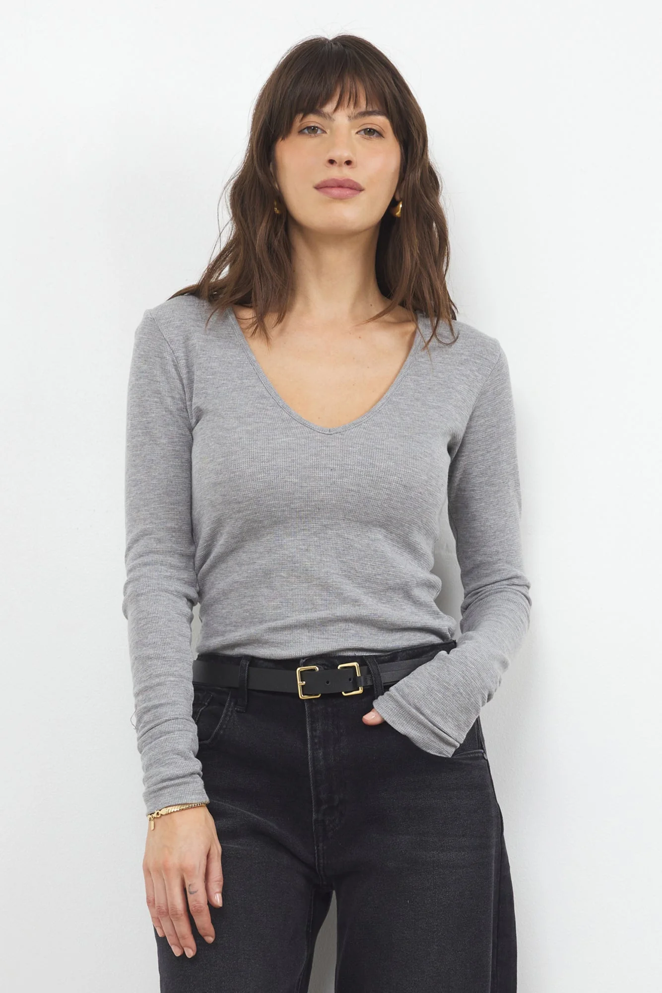 Standard V Neck Long Sleeve Thermal Top