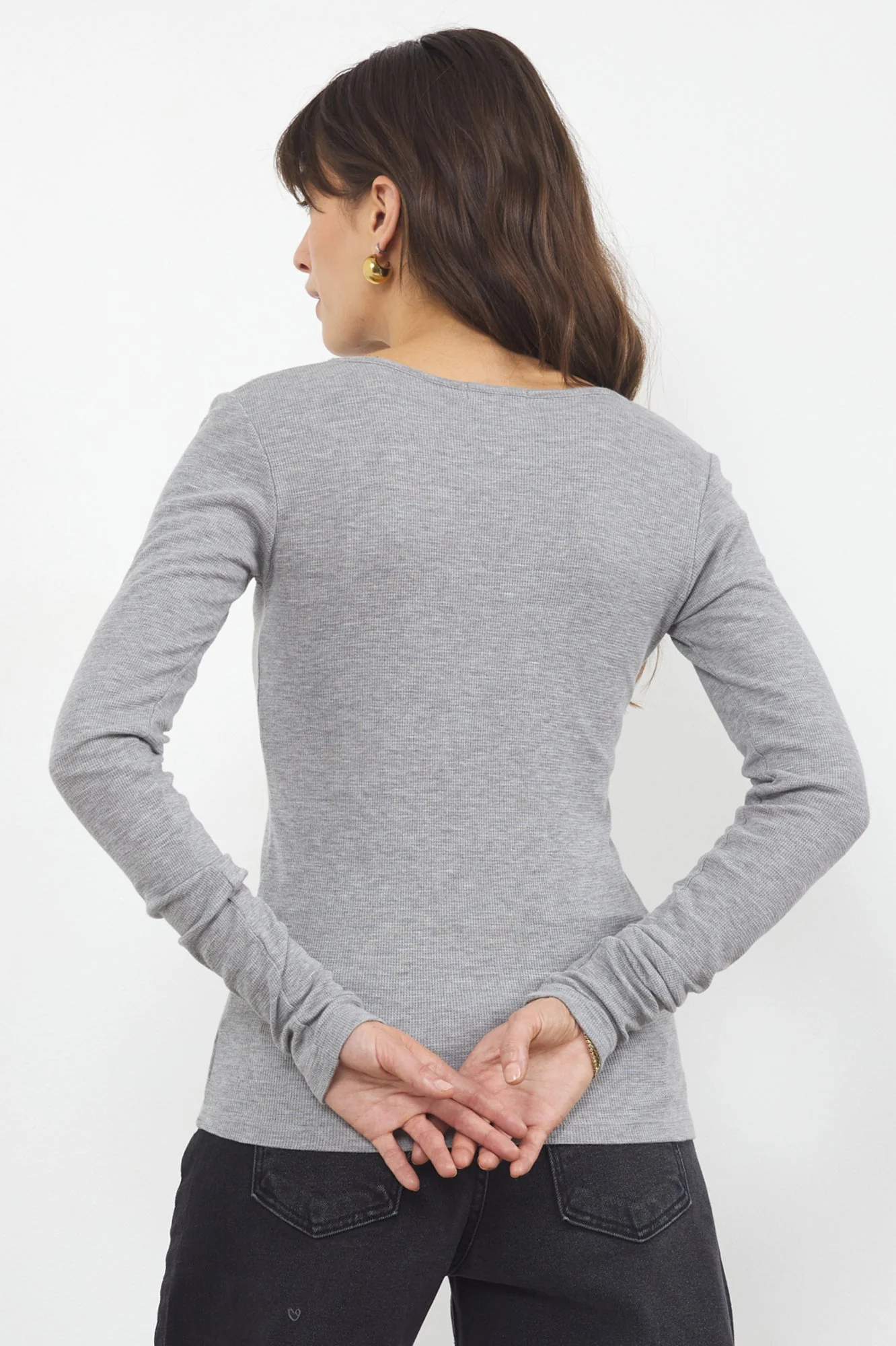 Standard V Neck Long Sleeve Thermal Top - Image 2
