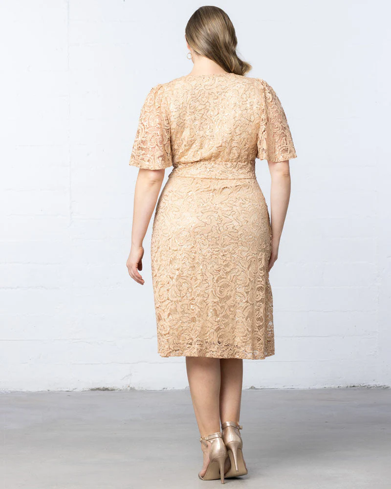 Plus Size Starry Sequined Lace Cocktail Dress - Image 49