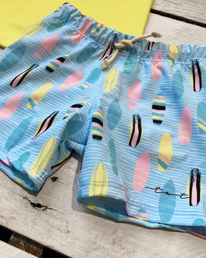 Boys Surf's Up UPF 50+ Lined Swim Trunks - Image 6