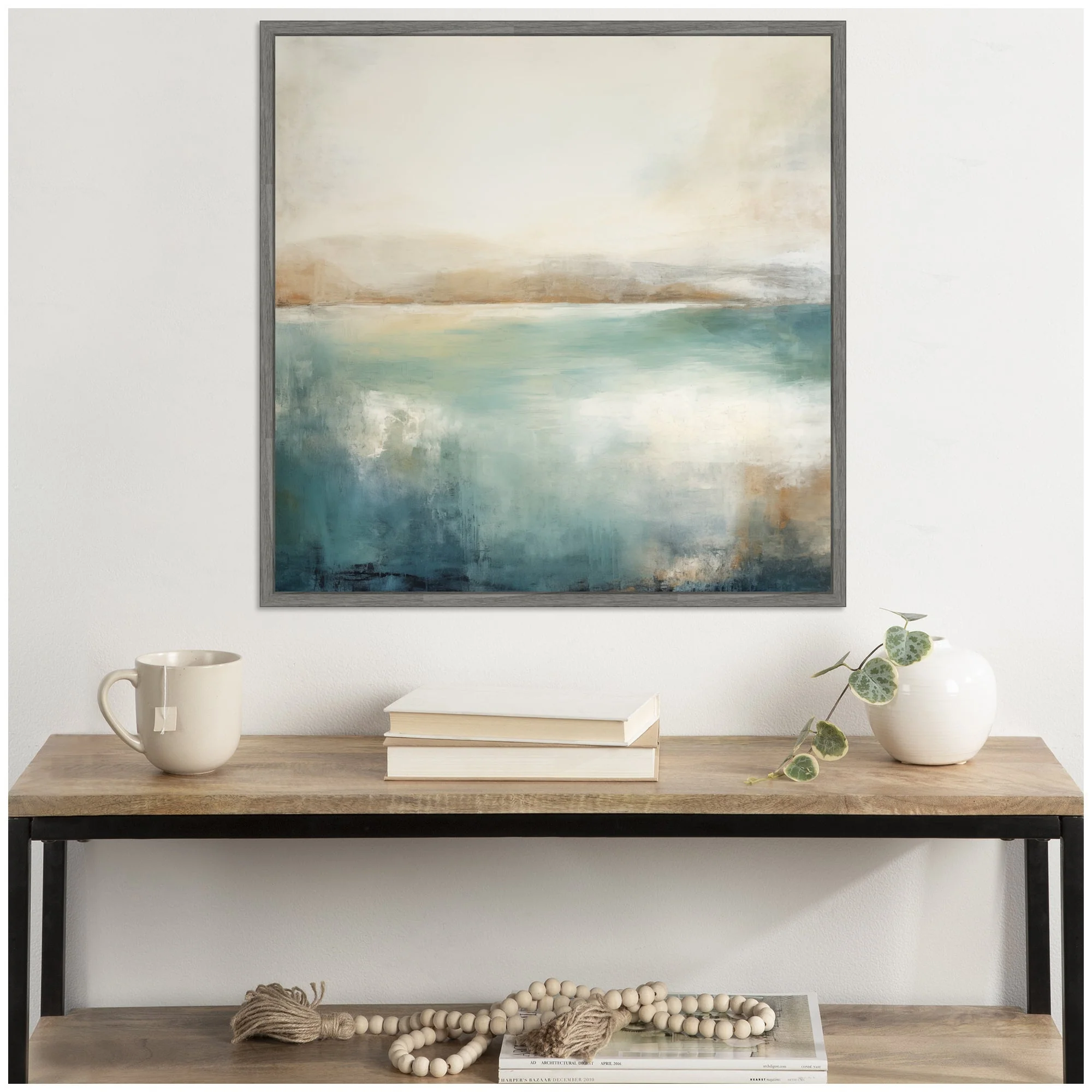 Sylvie Abstract Calming Lake Landscape Framed Canvas by The Creative Bunch Studio - Image 15